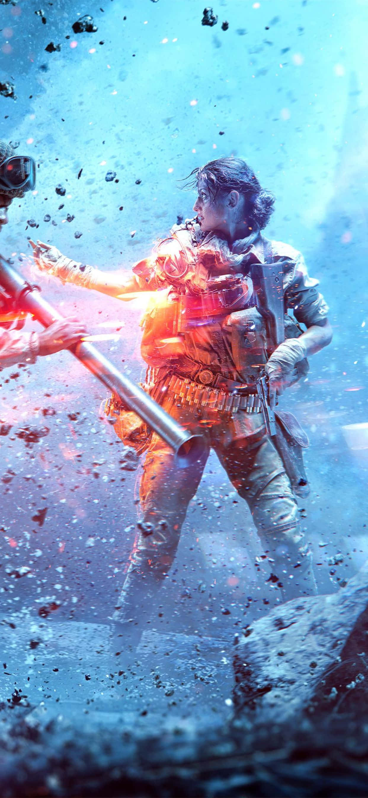 ชายและหญิงกำลังต่อสู้ในวิดีโอเกม วอลเปเปอร์