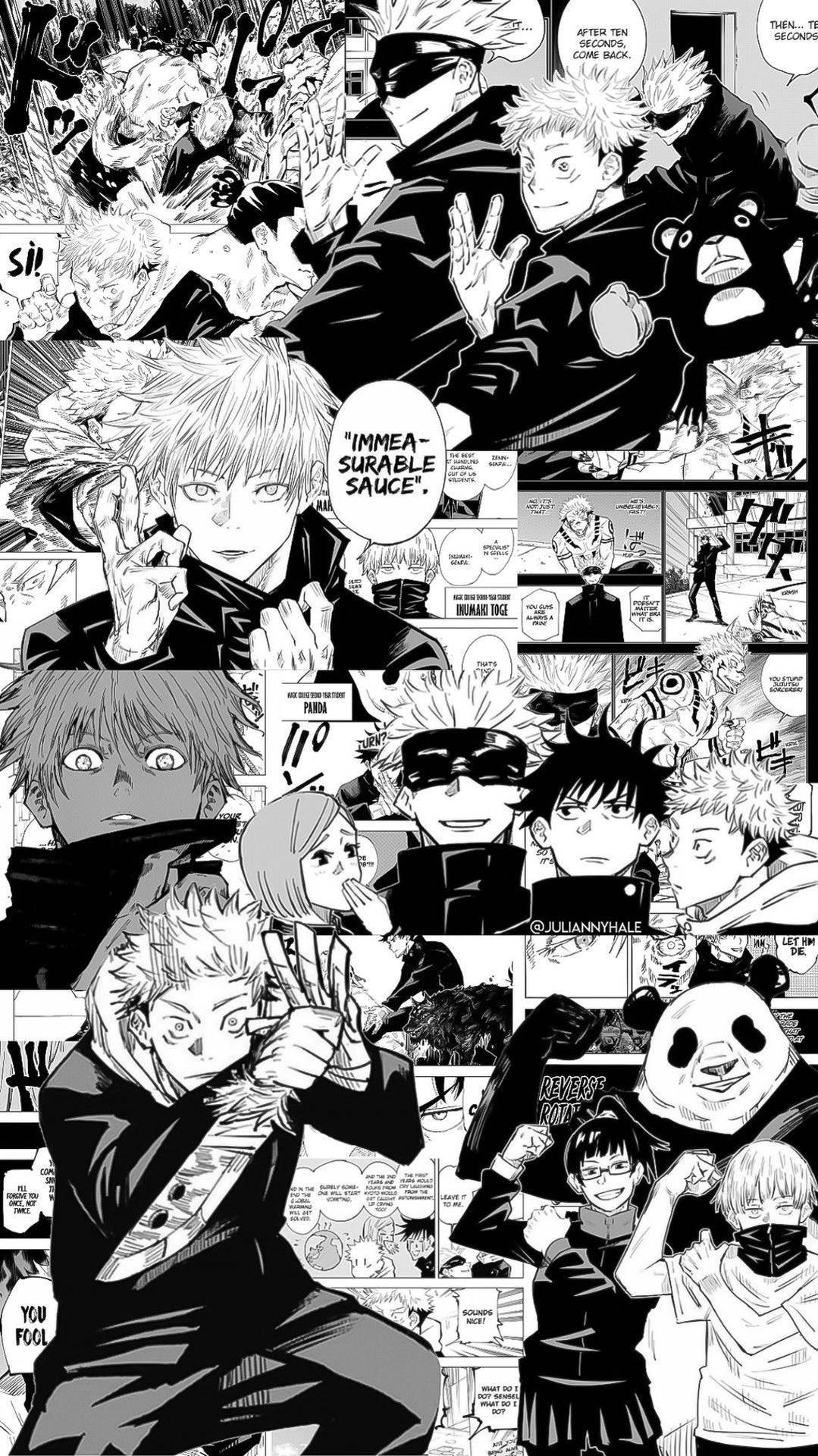 วอลเปเปอร์มังงะ Jujutsu Kaisen ขาวดำ — จูจุสึไคเซ็น วอลเปเปอร์