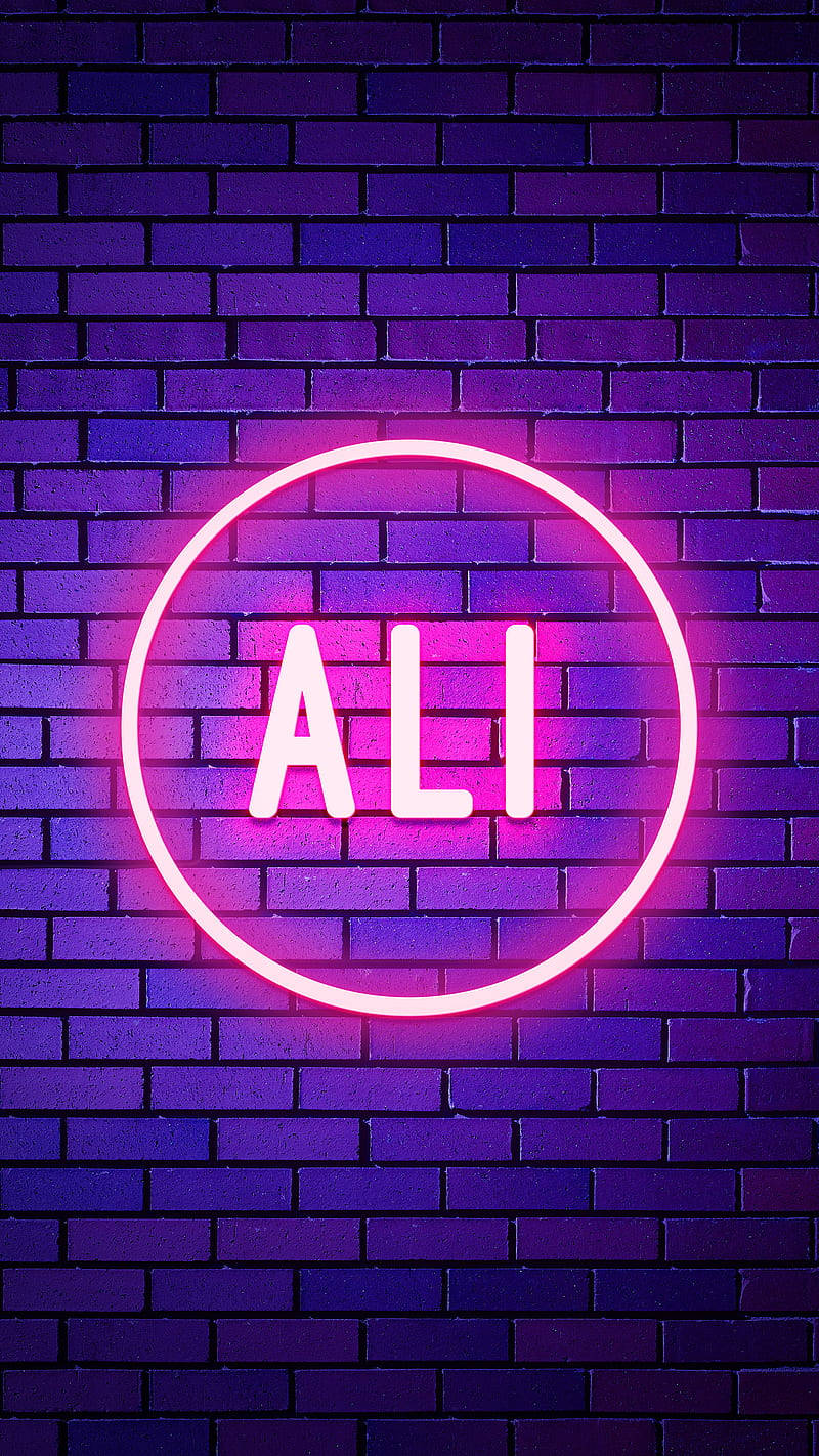 ชื่อ Ali เรืองแสงนีออน วอลเปเปอร์