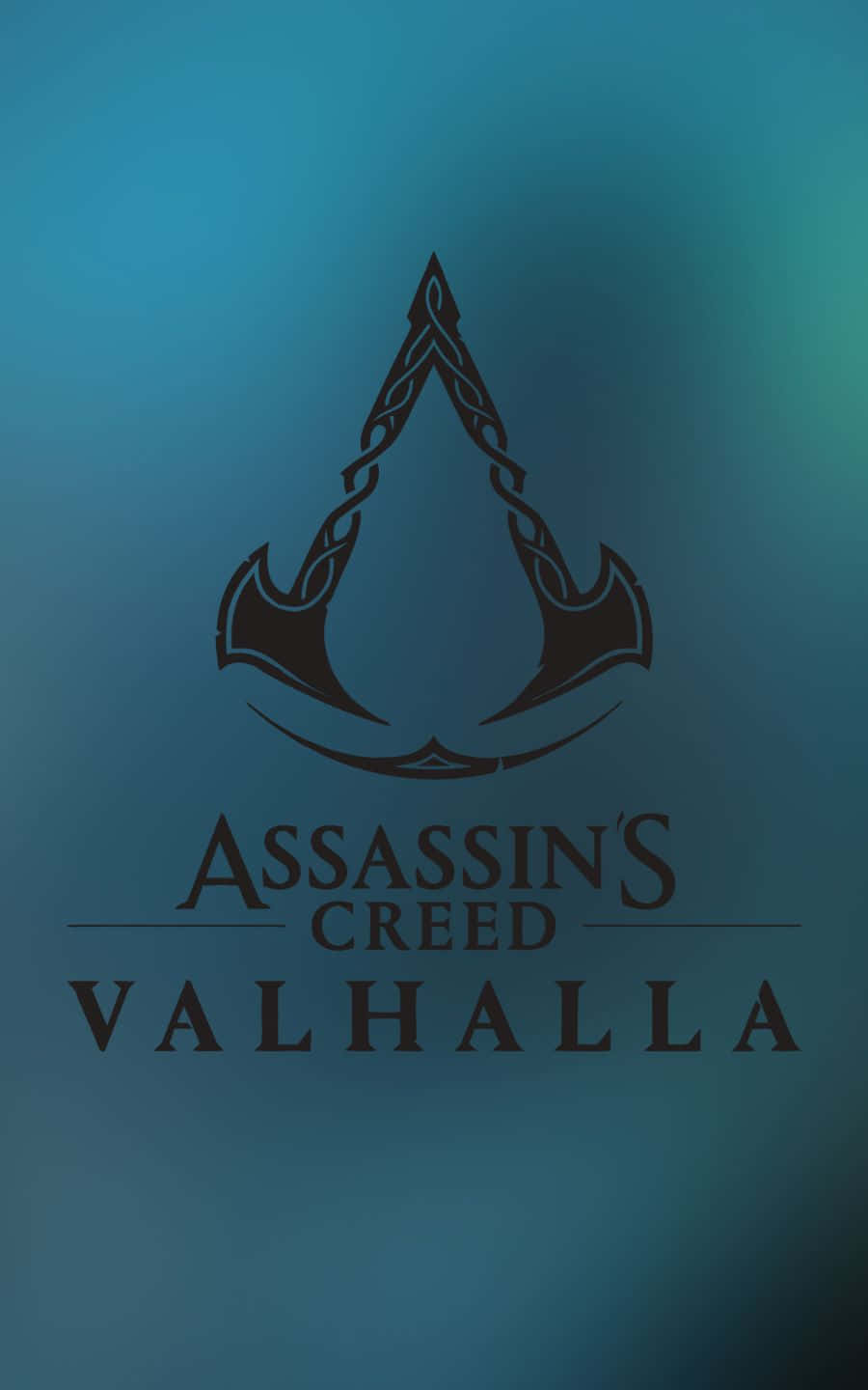 ชื่อเกมและโลโก้ 1440p พื้นหลัง Assassin's Creed Valhalla วอลเปเปอร์
