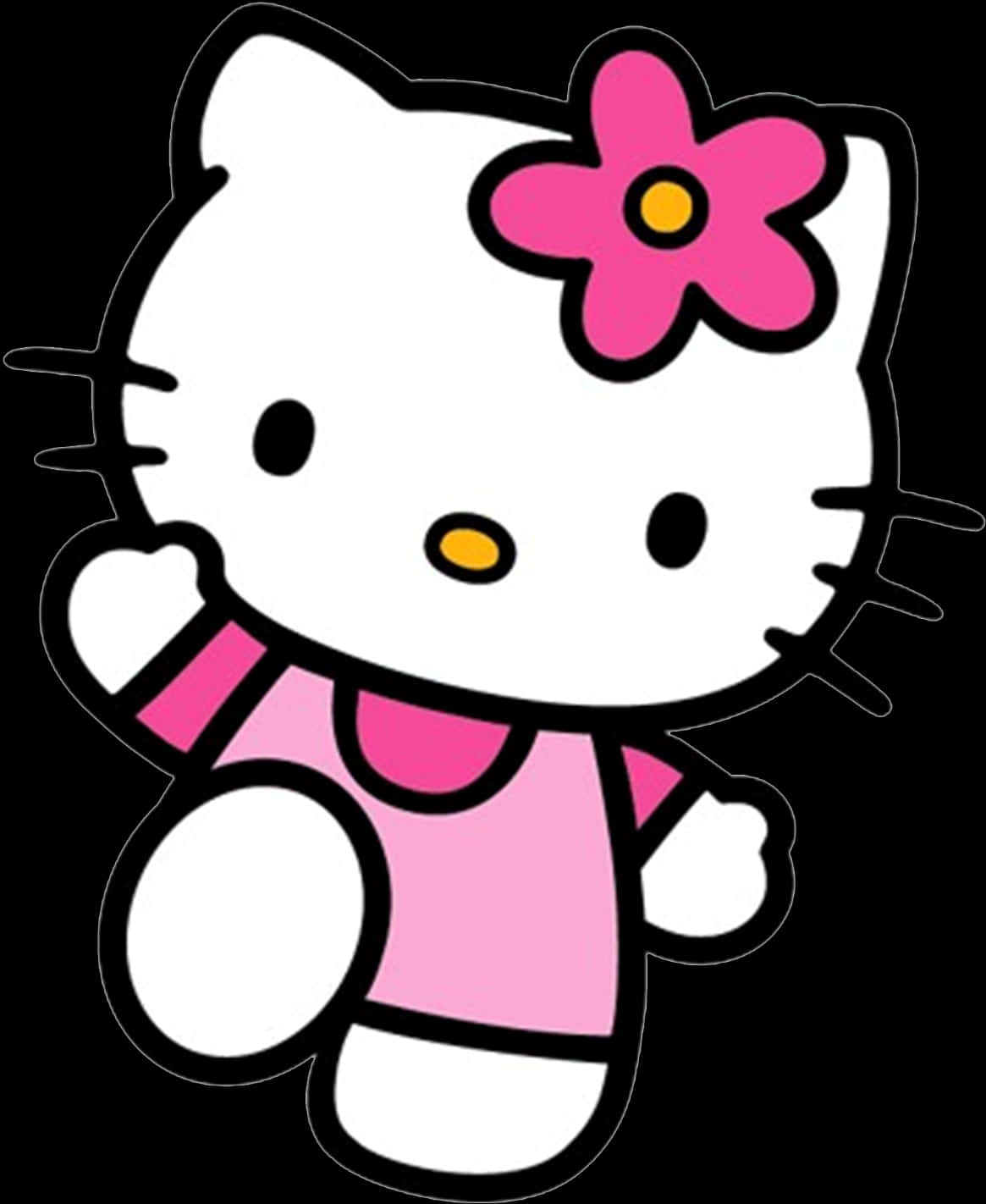 ชุดสีชมพู Hello Kitty ดอกไม้ วอลเปเปอร์