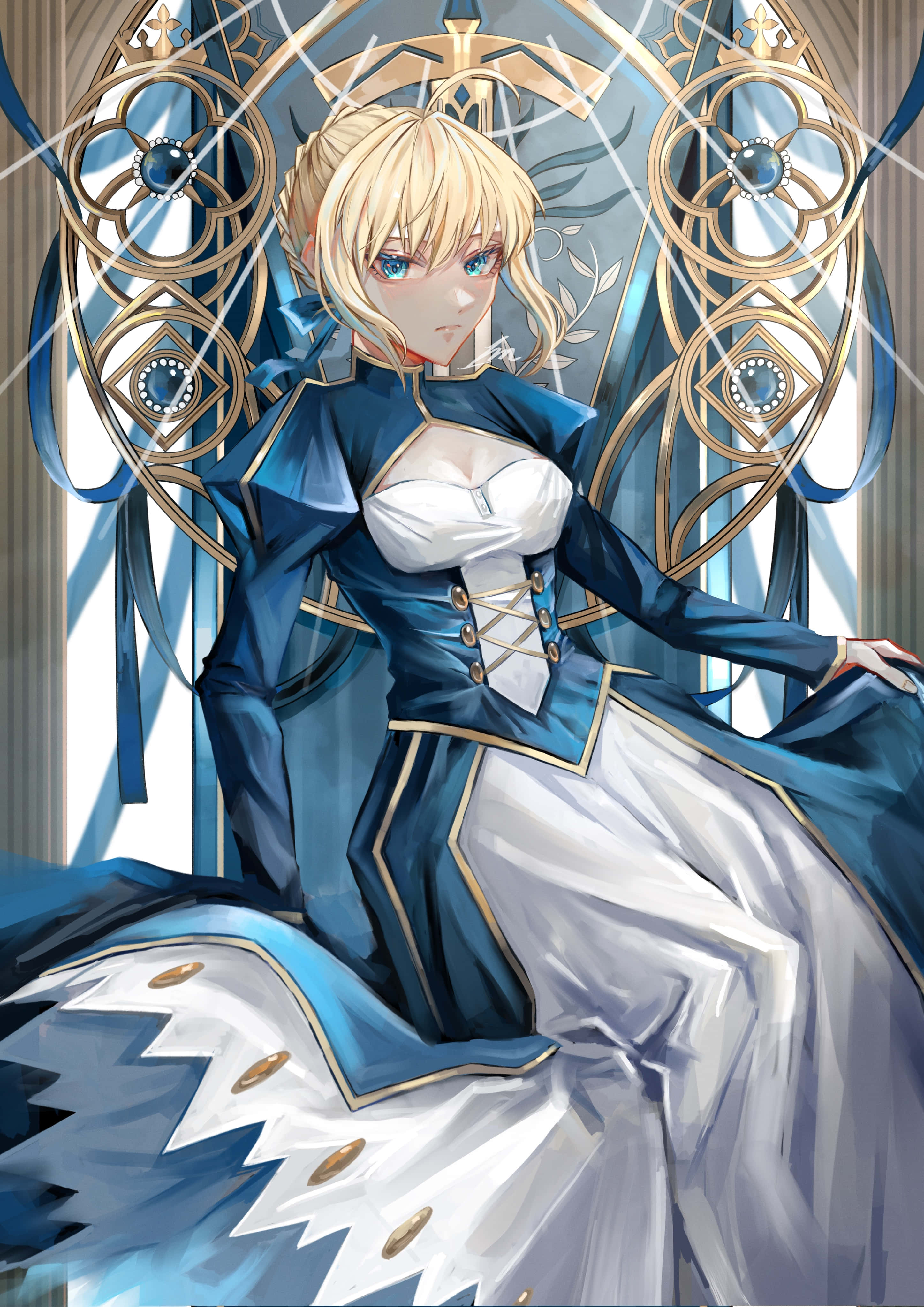 ซาเบอร์ Fate Stay Night บนบัลลังก์เหล็ก วอลเปเปอร์