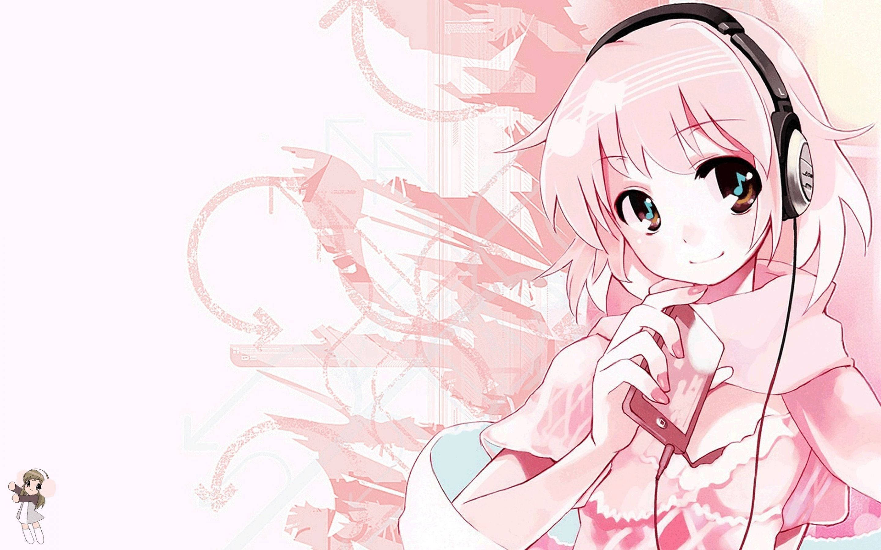 ซุปเปอร์โซนิโกะสีชมพูสไตล์อนิเมะ วอลเปเปอร์