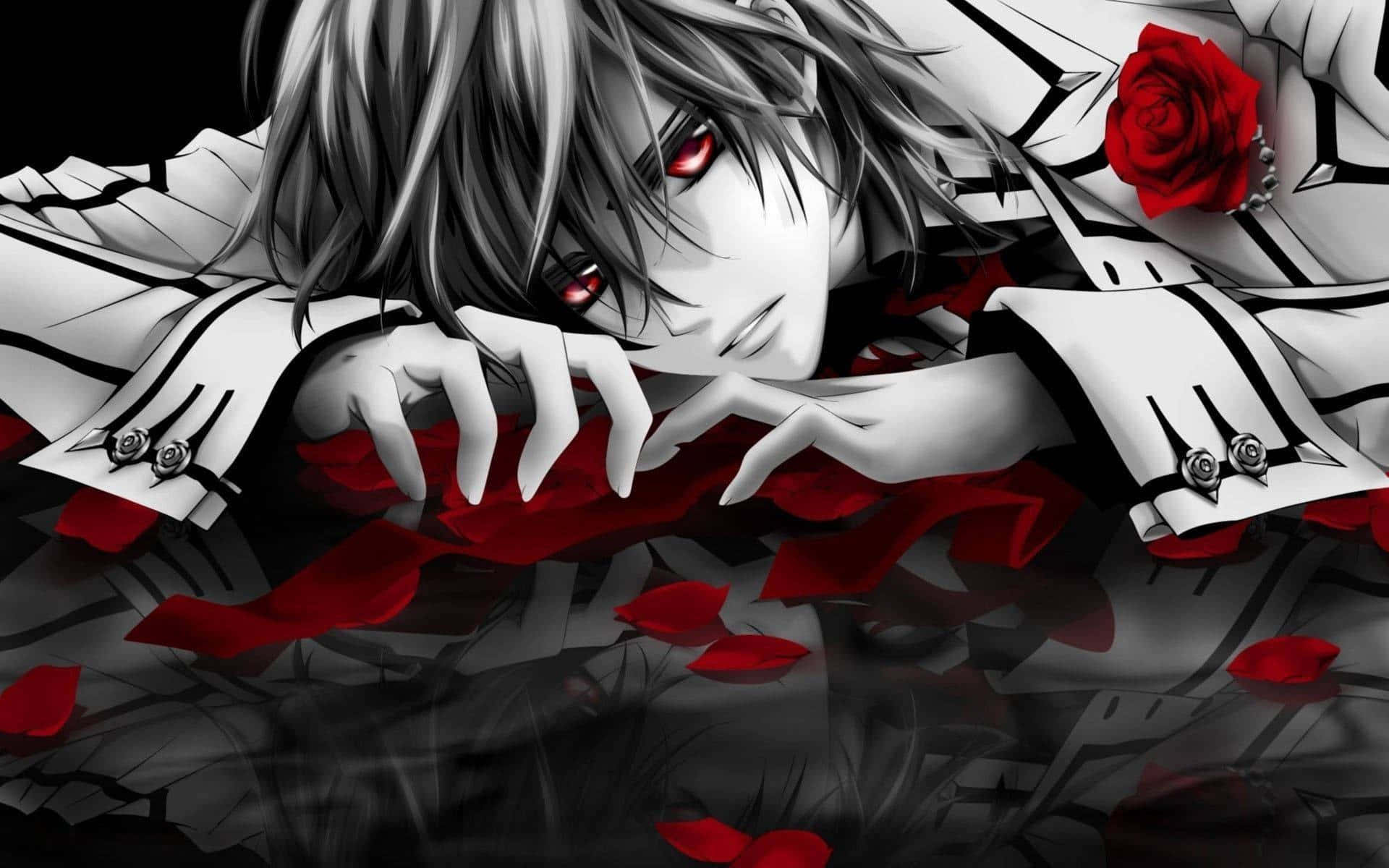ดอกกุหลาบแดงอนิเมะ PFP สวยๆ วอลเปเปอร์