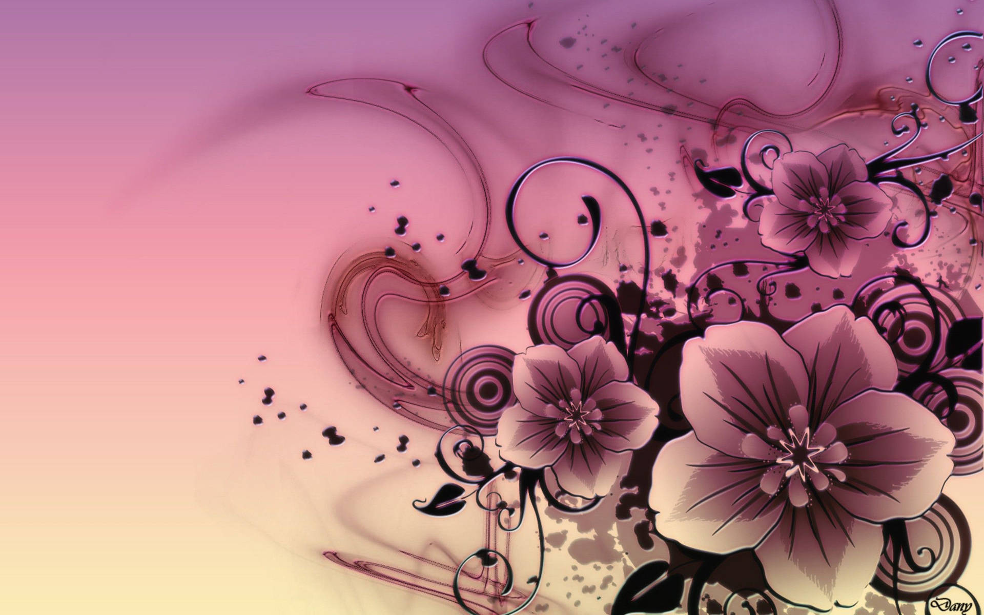 ดอกไม้ศิลปะพื้นฐาน — สีชมพูสวยงาม GIF วอลเปเปอร์