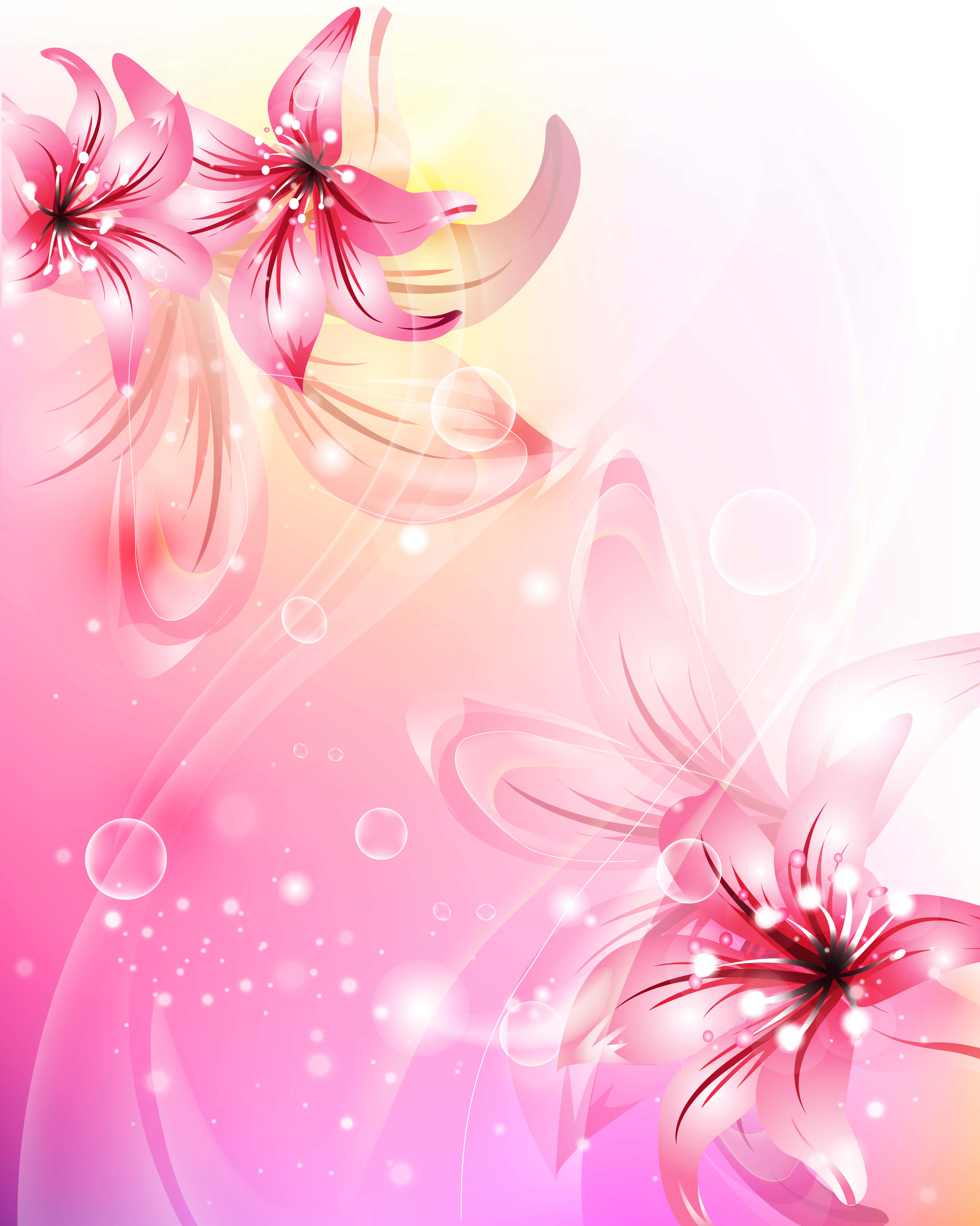 ดอกไม้สีชมพูบานสะพรั่ง วอลเปเปอร์