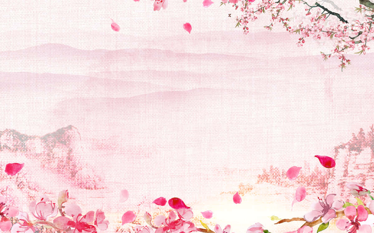 ดอกไม้สีชมพูสวยงามกำลังเบ่งบานอย่างเต็มที่ วอลเปเปอร์