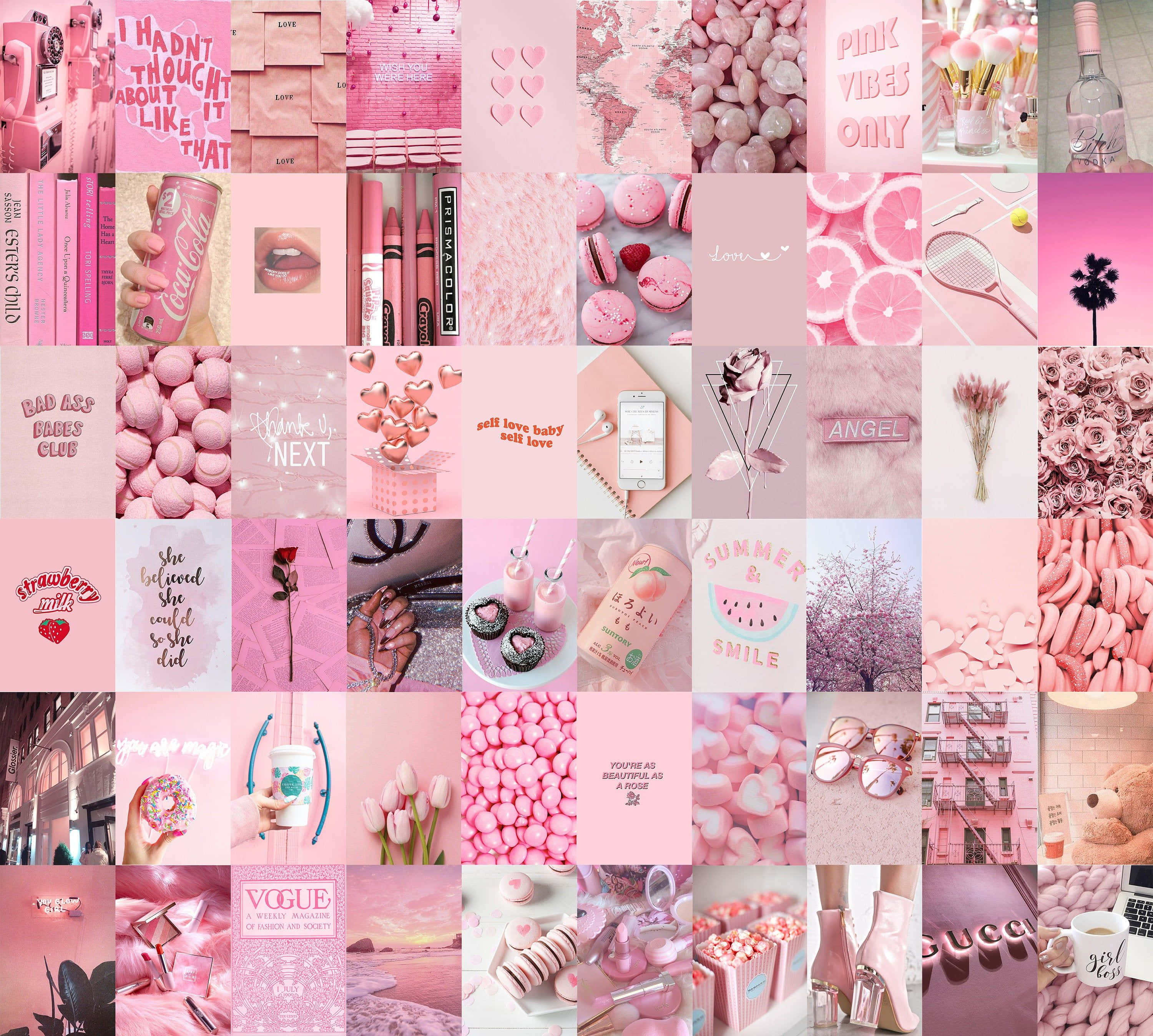 ดอกไม้สีชมพูอ่อนสวยงามและกลีบดอกไม้ลอยละล่อง วอลเปเปอร์