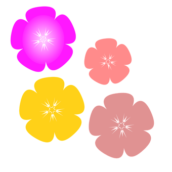 ดอกไม้เวกเตอร์สีสันสดใสบนพื้นหลังสีดำ วอลเปเปอร์
