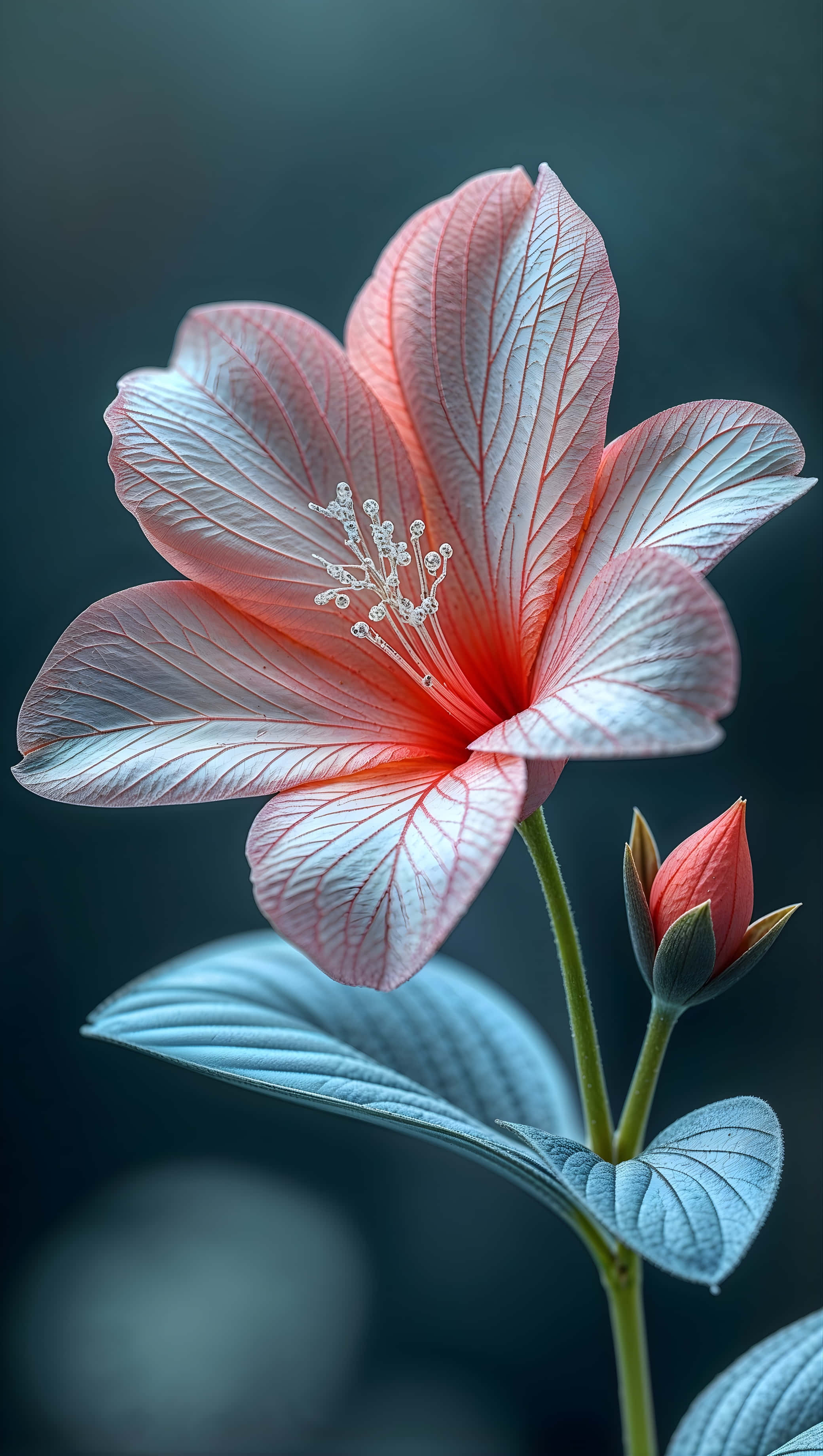 ดอกไม้ไล่เฉดสีชมพูปะการังถึงขาว วอลเปเปอร์