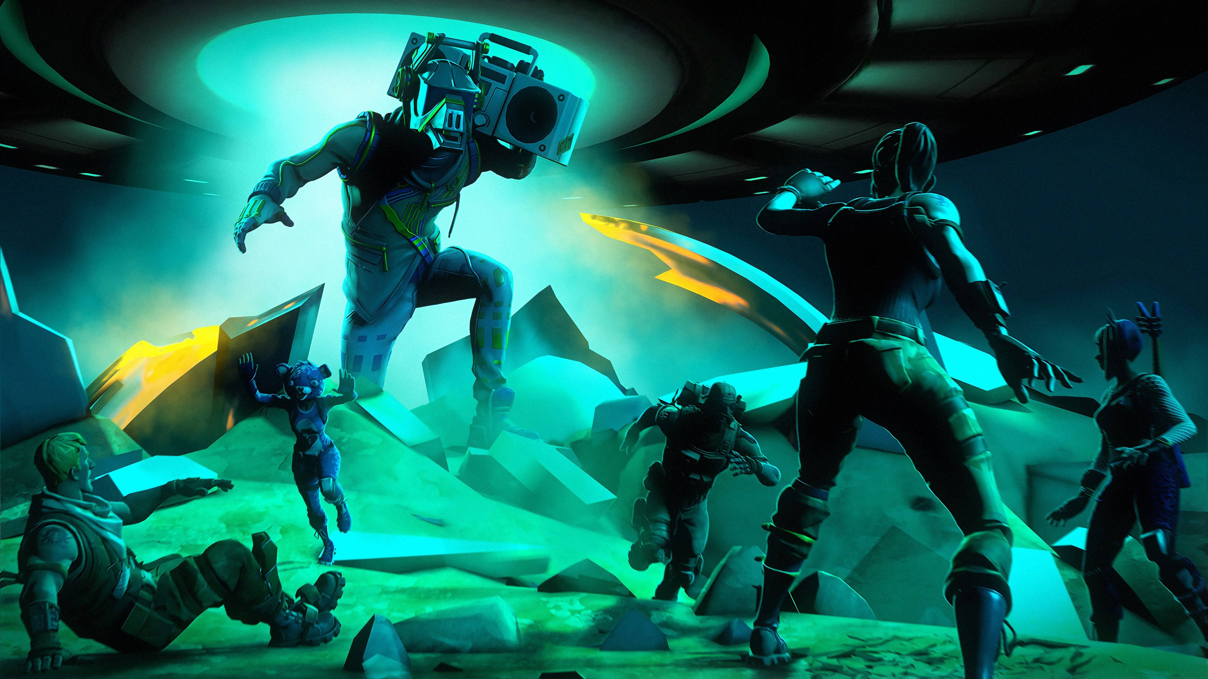 ดีเจยอนเดอร์ลงจอดสุดเท่จาก Fortnite วอลเปเปอร์