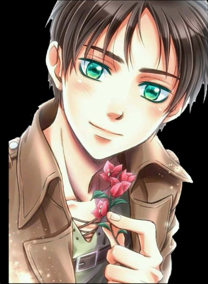 ตัวการ์ตูนกับดอกกุหลาบ วอลเปเปอร์
