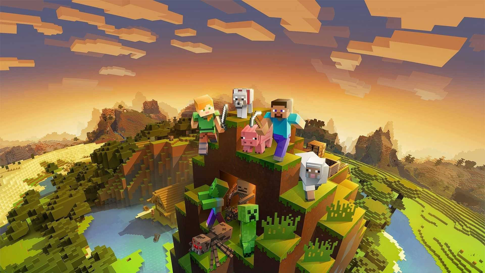 ตัวละครบนยอดเขา Minecraft HD — มายคราฟ วอลเปเปอร์