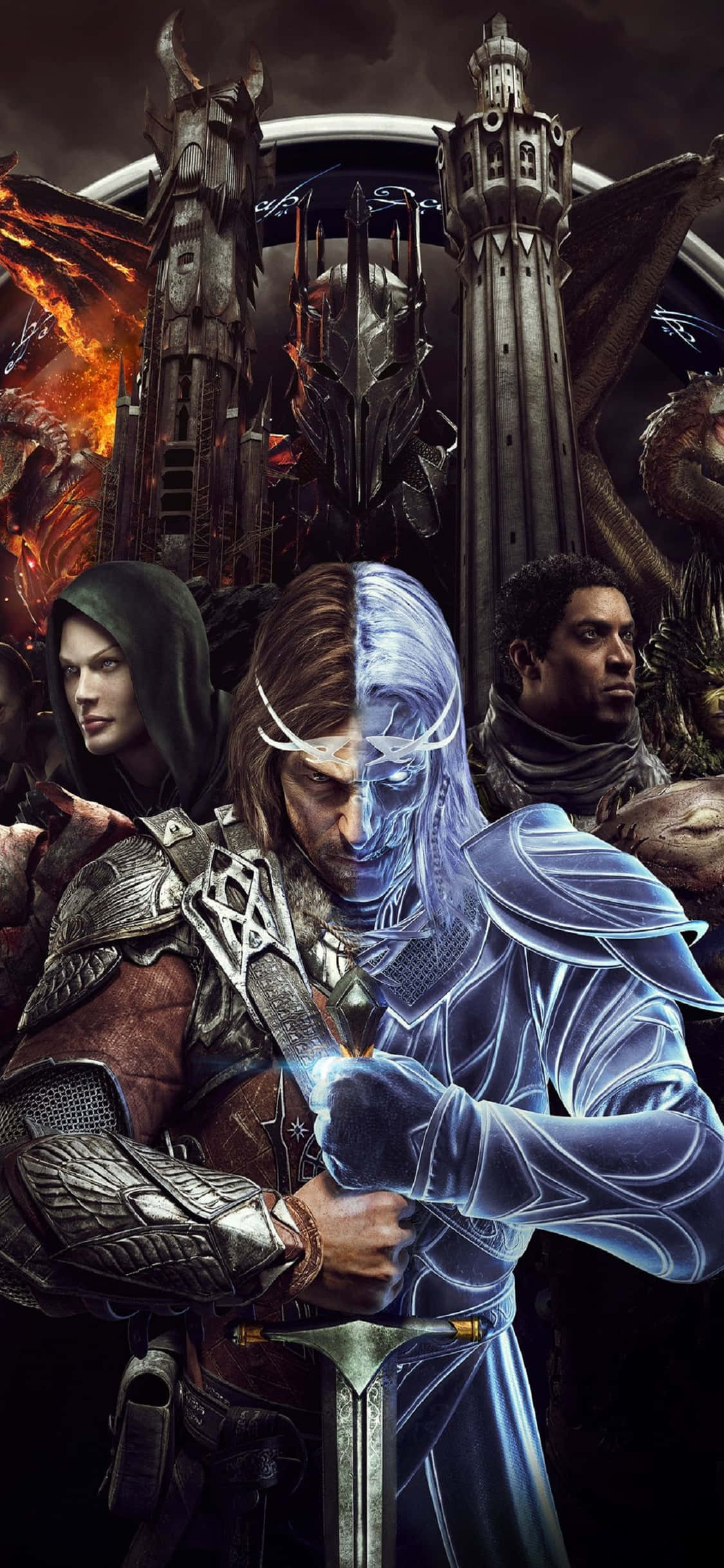 ตัวละครในพื้นหลัง iPhone X Shadow Of Mordor วอลเปเปอร์