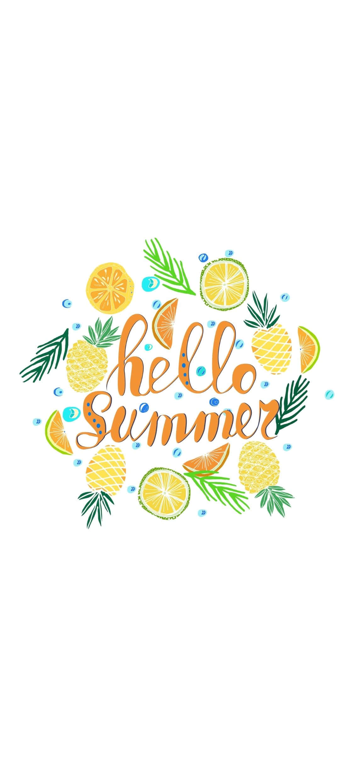 ตัวอักษร Hello Summer พื้นหลังฤดูร้อน iPhone X วอลเปเปอร์