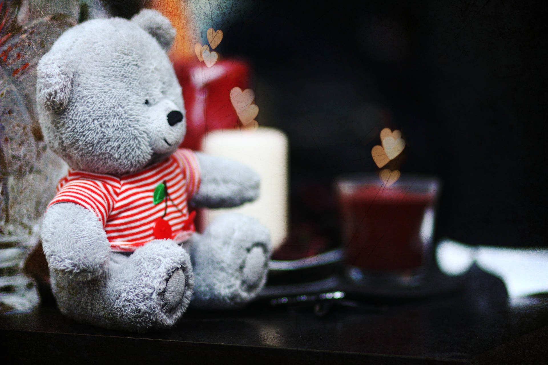 วอลเปเปอร์ตุ๊กตาหมีเท็ดดี้สีเทาน่ารัก — น่ารัก วอลเปเปอร์