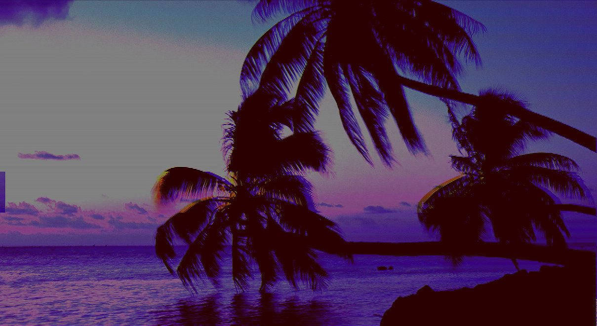 วอลเปเปอร์ต้นปาล์มสีเข้มสวยงาม — Aesthetic วอลเปเปอร์