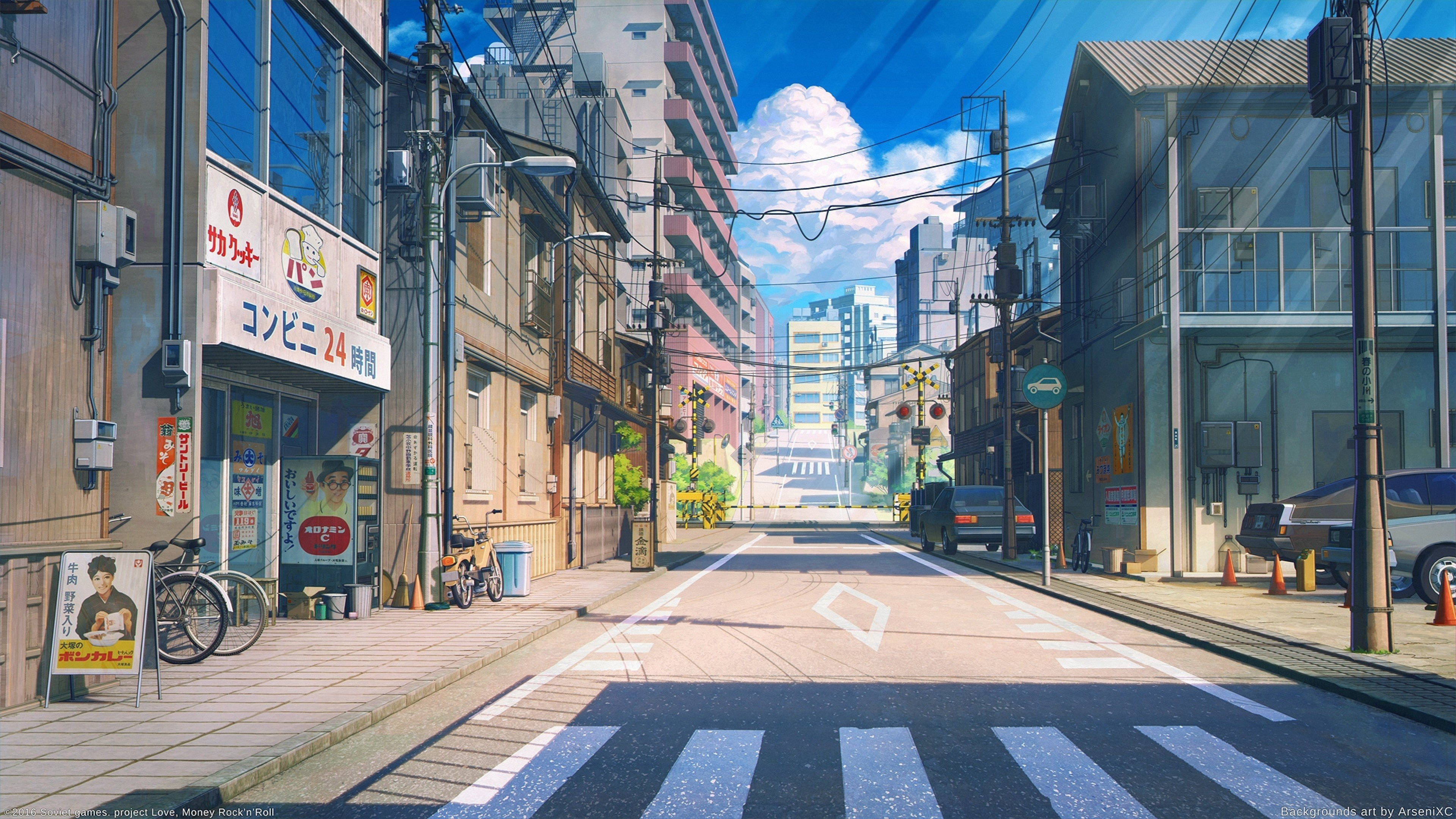 ถนนร้างแนวอนิเมะเกม วอลเปเปอร์