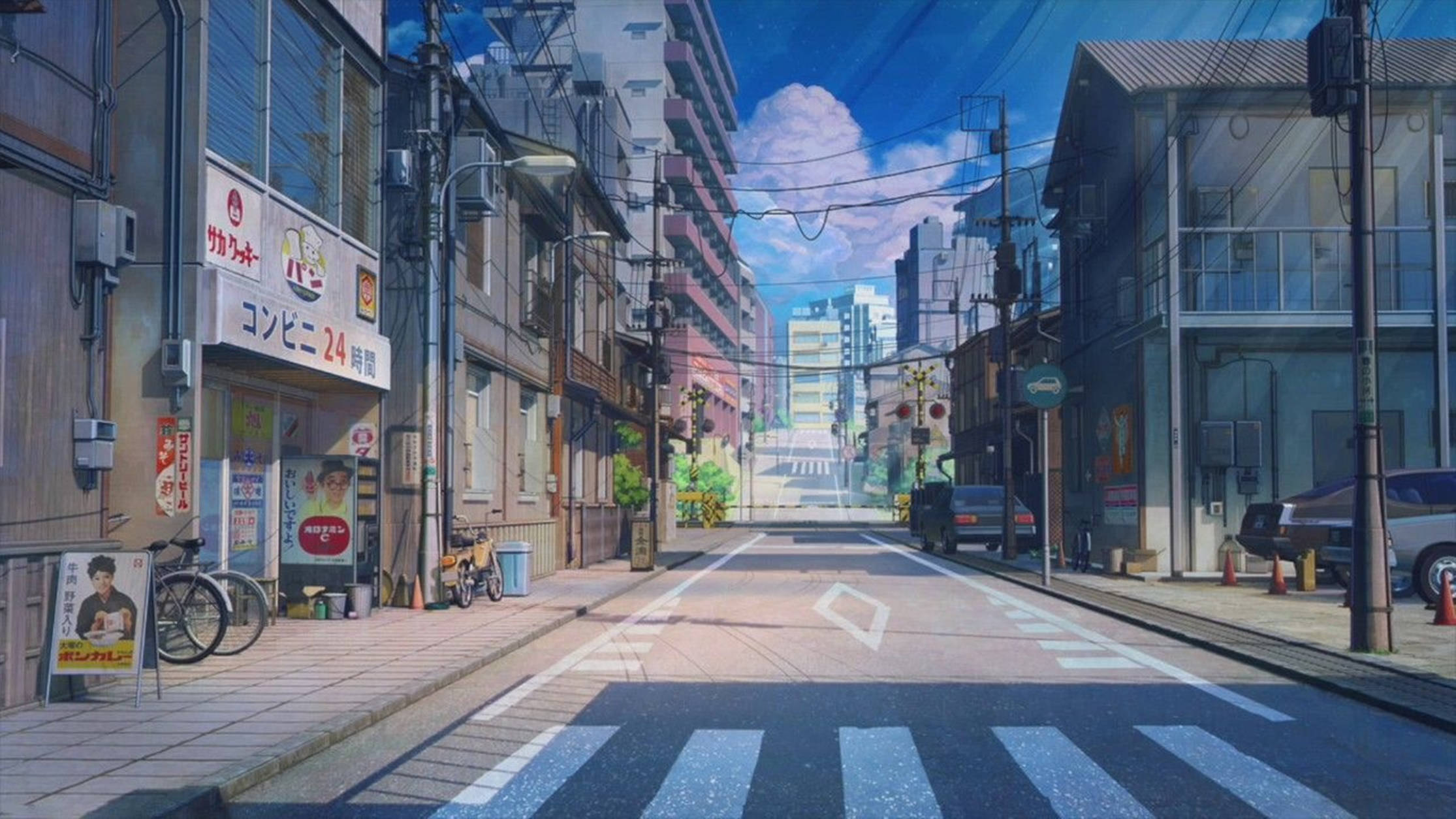 ถนนโตเกียวญี่ปุ่นสไตล์ Lo Fi อนิเมะ วอลเปเปอร์
