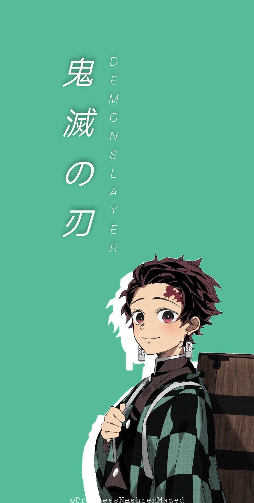 ถังจิโร่กับถุง Demon Slayer iPhone วอลเปเปอร์