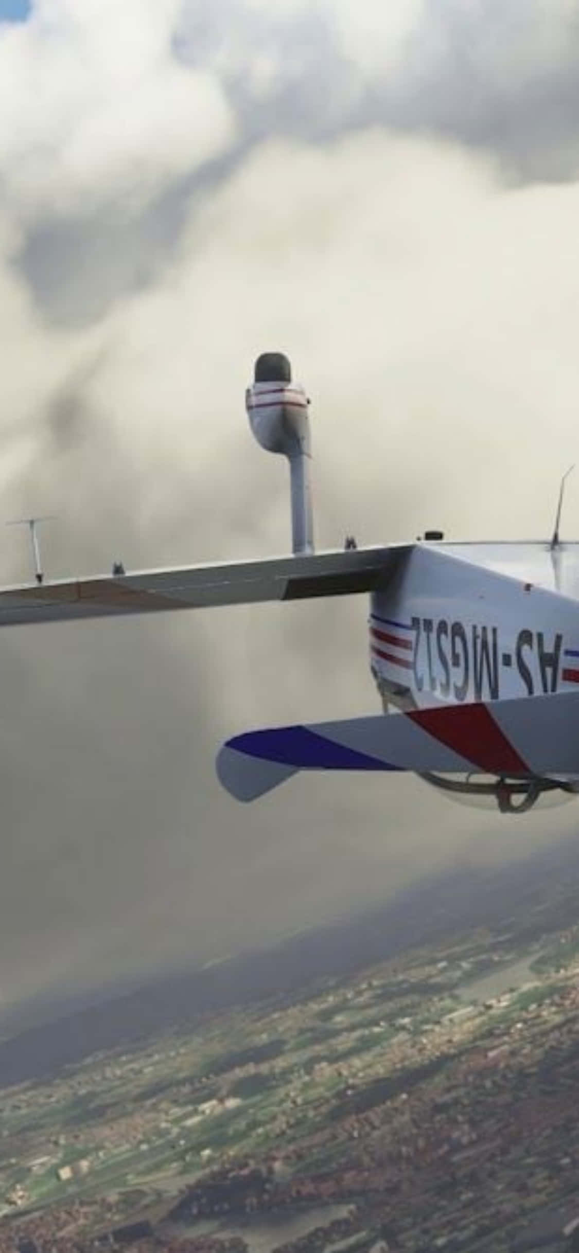 ทะยานสู่ท้องฟ้าด้วย iPhone Xs และ Microsoft Flight Simulator วอลเปเปอร์