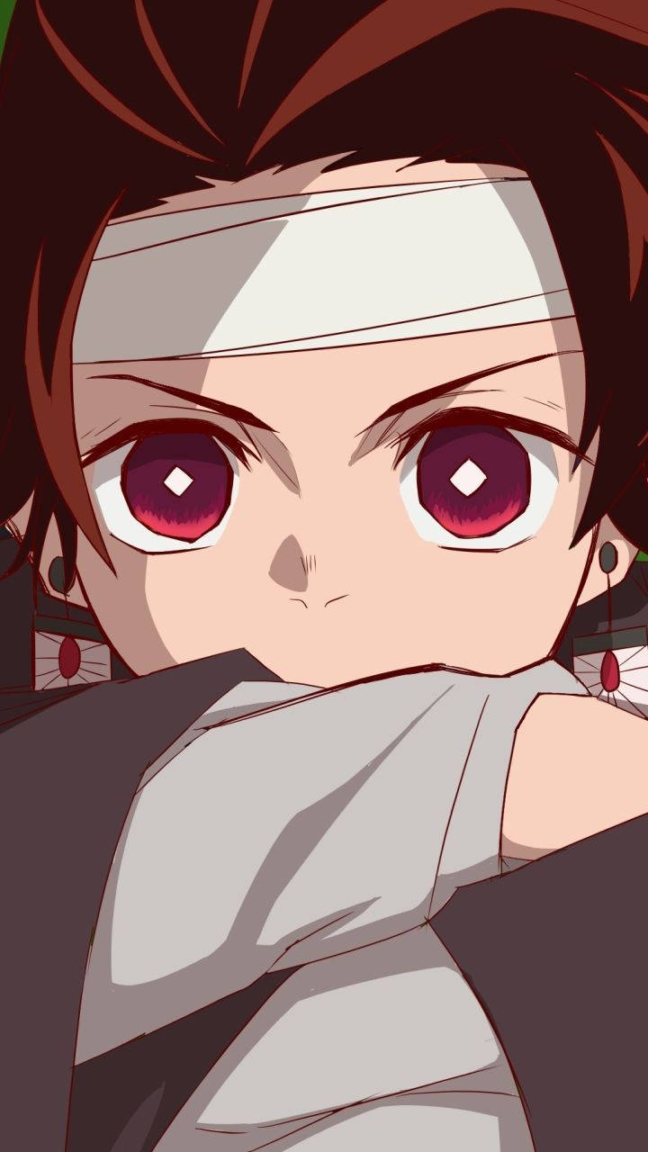 วอลเปเปอร์ Demon Slayer ของคามาโดะ ทันจิโร่ ที่มีผ้าพันแผลบนหน้าผาก — ดาบพิฆาตอสูร วอลเปเปอร์