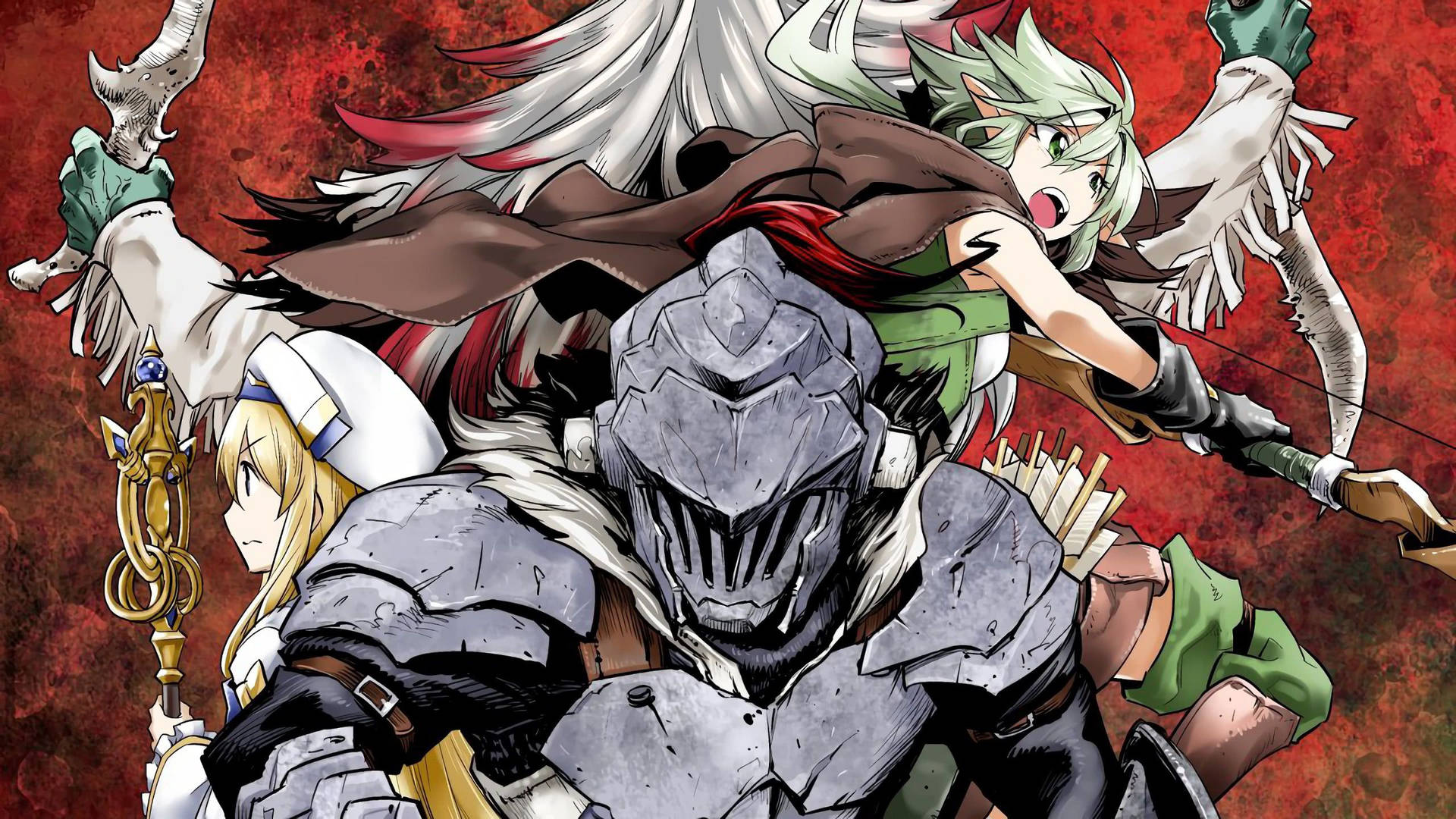 วอลเปเปอร์ Demon Slayer ที่มีก็อบลินสเลเยอร์ ไฮเอลฟ์อาร์เชอร์ และนักบวชหญิง — ดาบพิฆาตอสูร 4K GIF วอลเปเปอร์