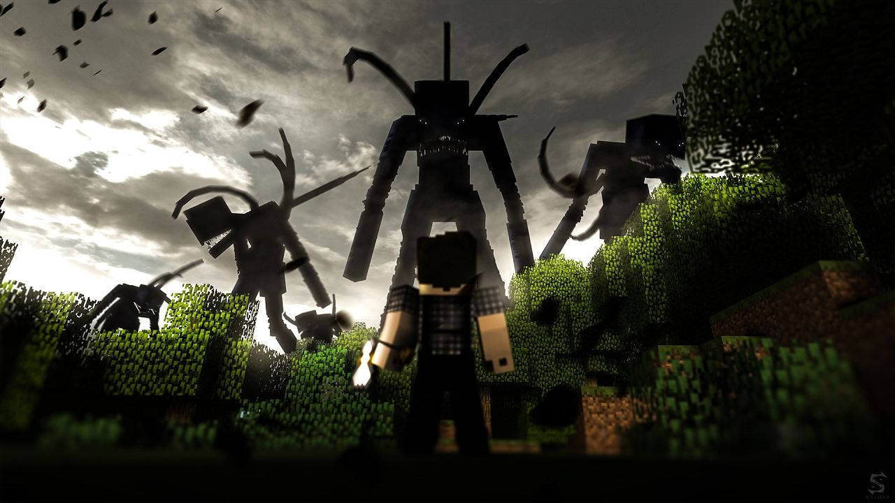 Minecraft ทาสที่ถูกทุจริต บุก โจมตี HD วอลเปเปอร์ — มายคราฟ วอลเปเปอร์