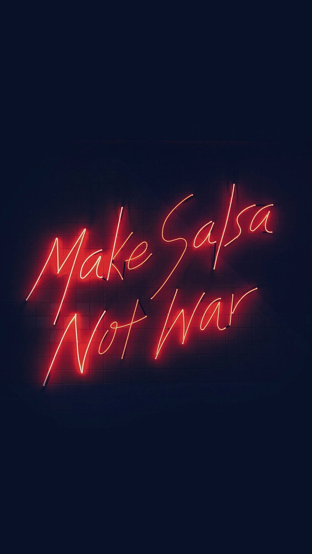 ป้ายนีออน Make Salsa Not War วอลเปเปอร์ iPhone — iPhone วอลเปเปอร์