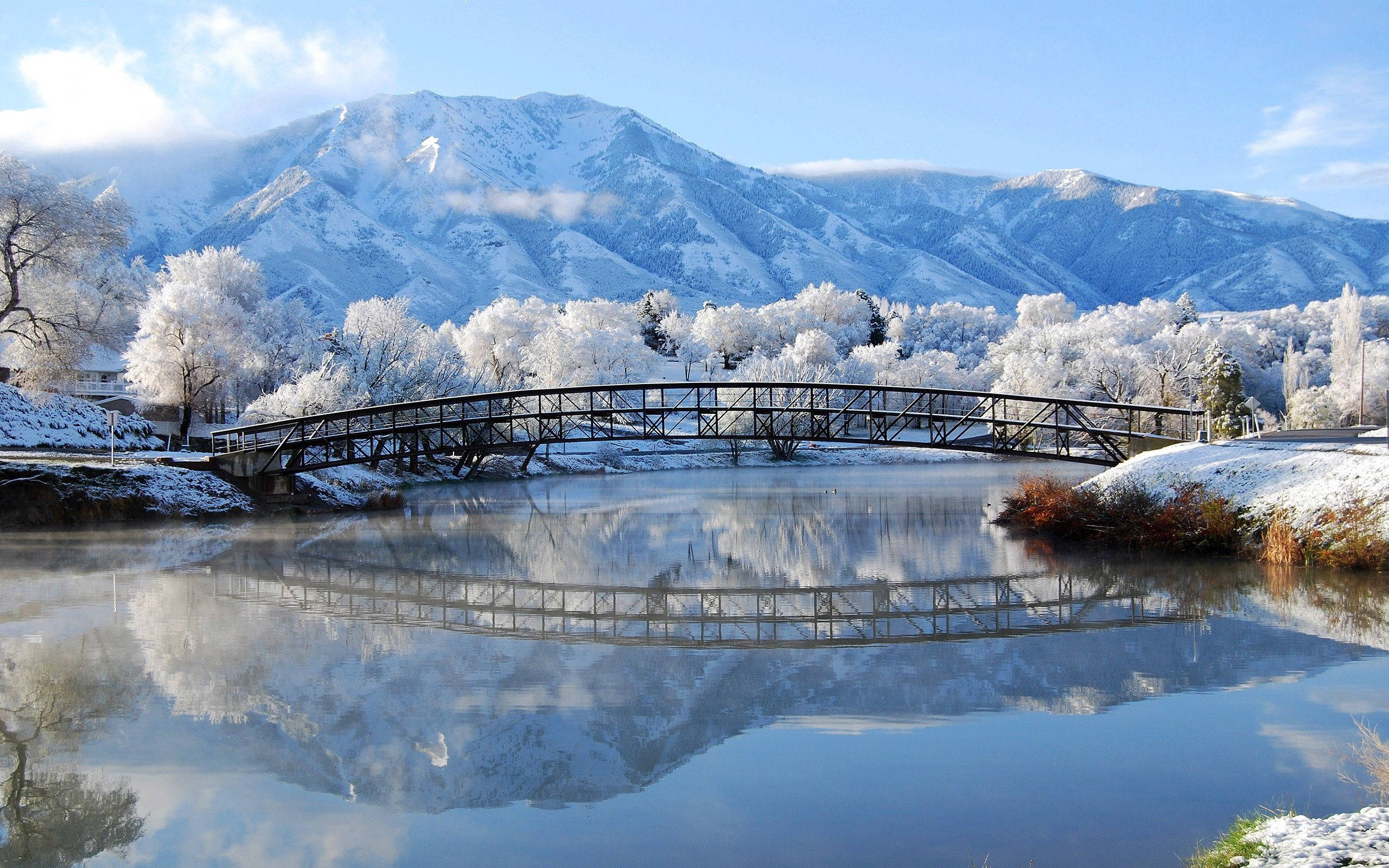 ทิวทัศน์สะพานฤดูหนาว วอลเปเปอร์