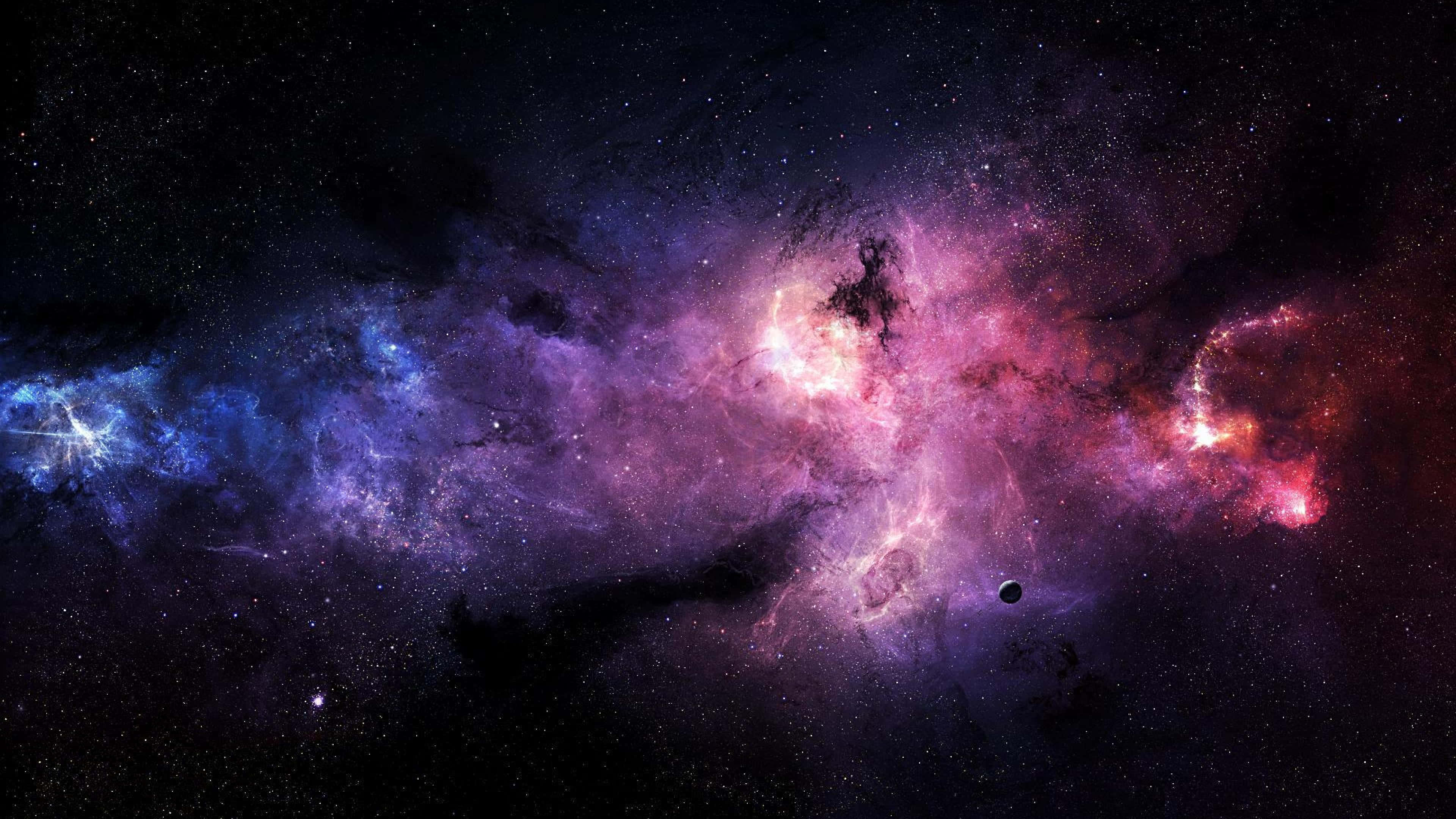 ทิวทัศน์สุดอลังการของพื้นหลังอวกาศ 4K ที่สวยงาม วอลเปเปอร์