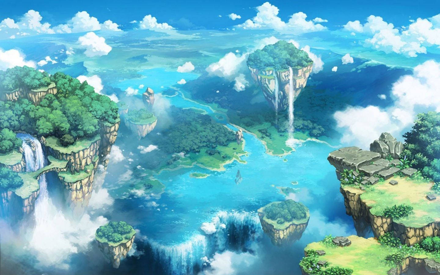 ทิวทัศน์อนิเมะสไตล์สวยงามของหมู่เกาะอาบารัต วอลเปเปอร์