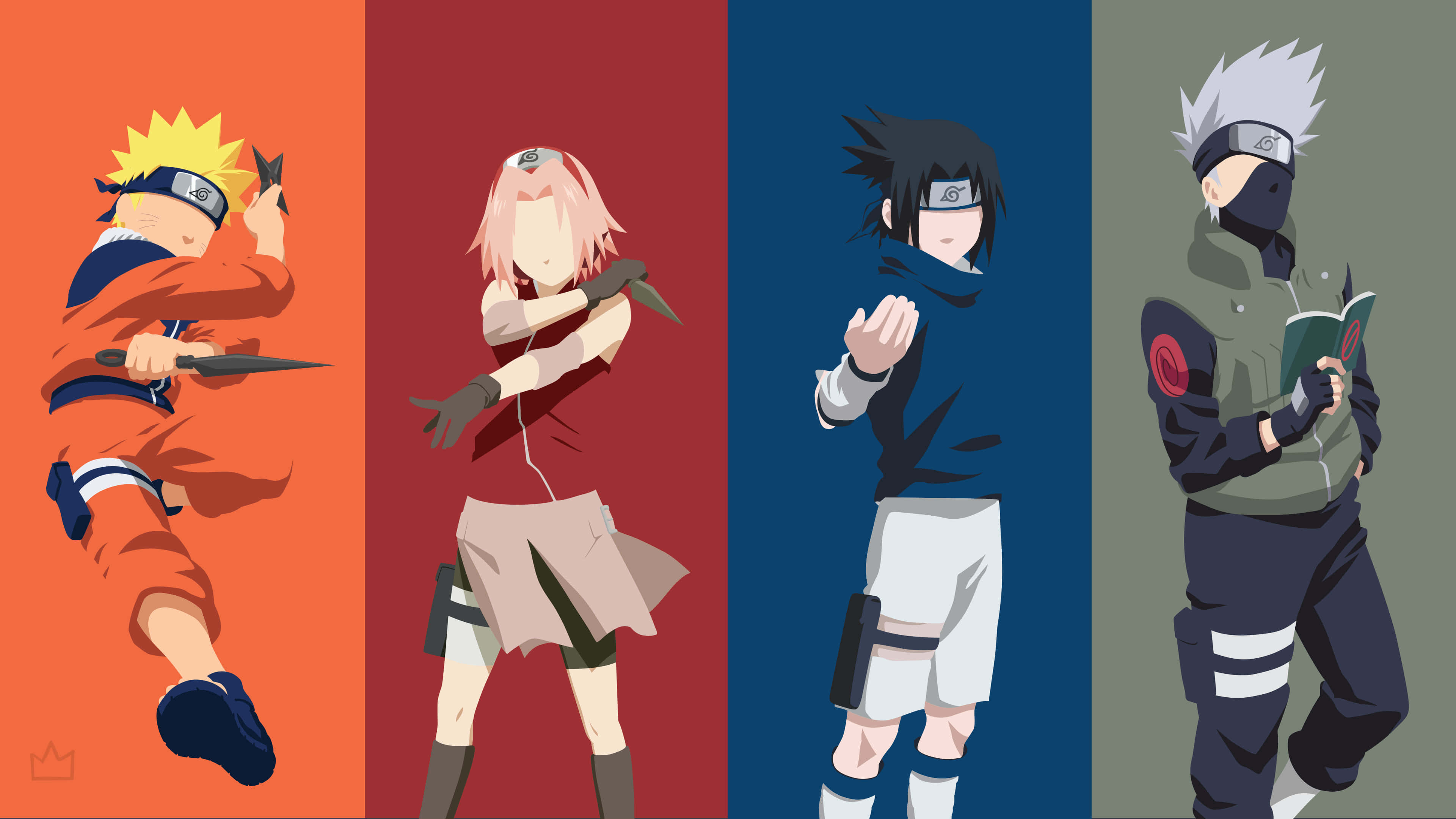 ทีม 7 นารูโตะกับคาคาชิ แบบมินิมอล วอลเปเปอร์