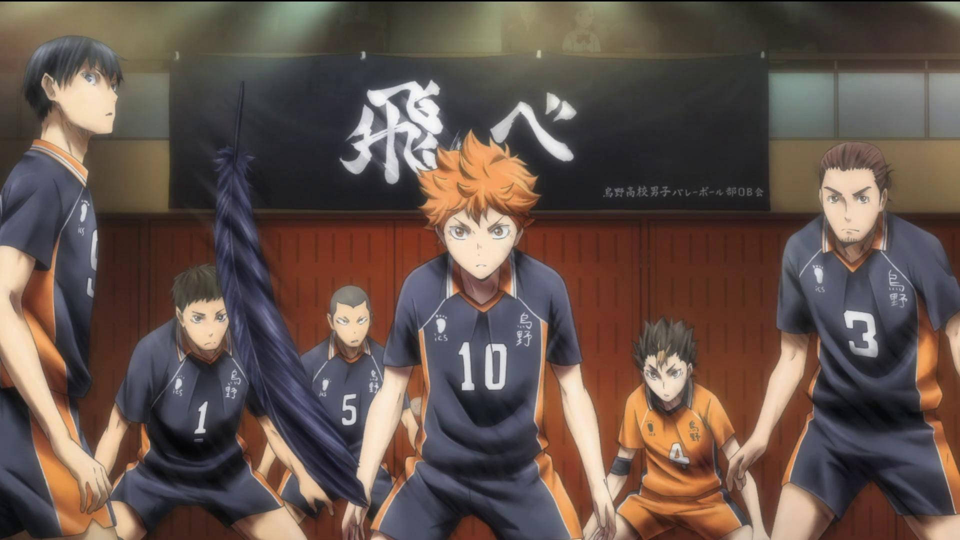 ทีมคาราสุโนะในสนาม วอลเลย์บอล Haikyuu Desktop วอลเปเปอร์
