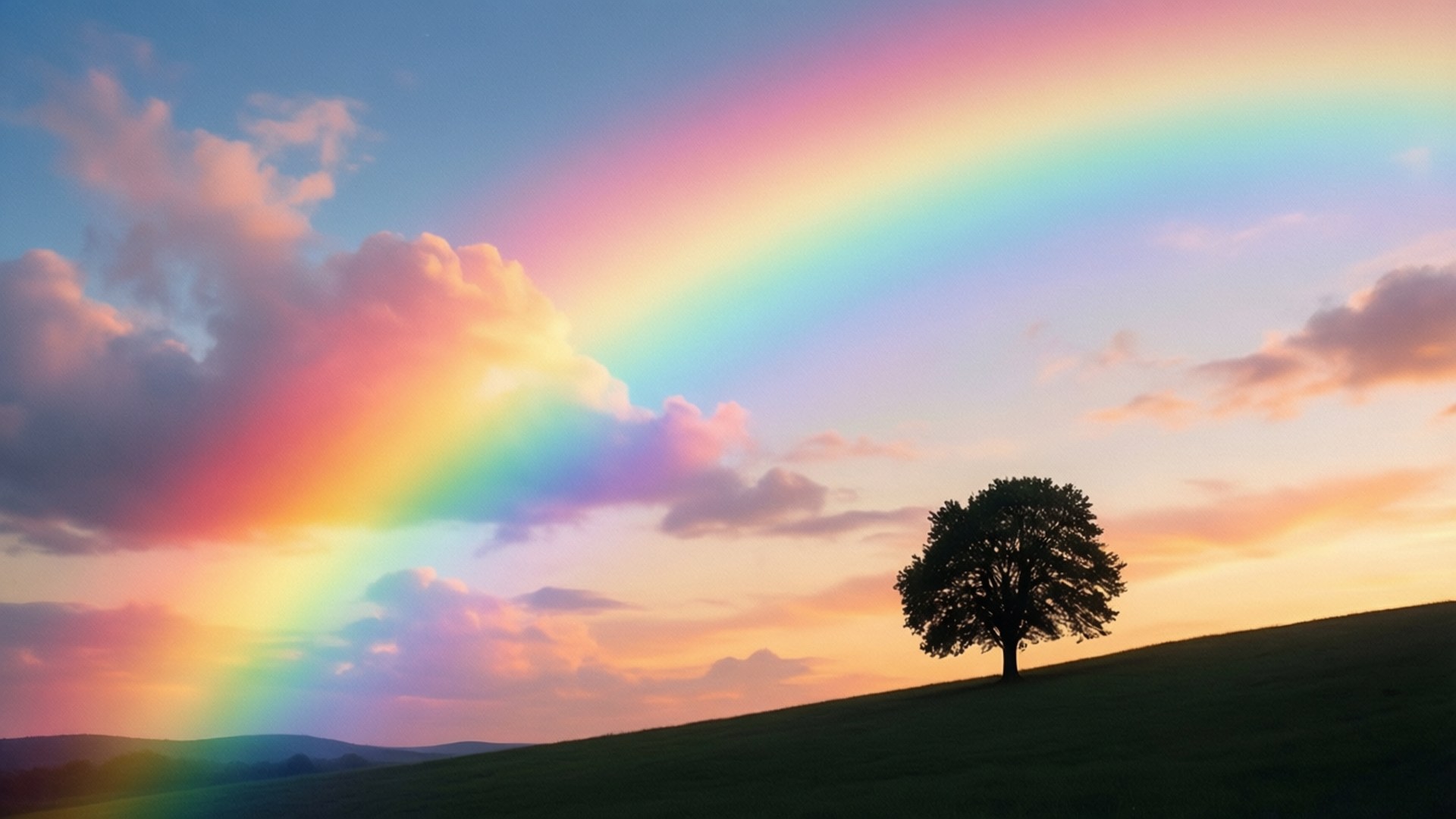 ทุ่งสีรุ้งพาสเทล วอลเปเปอร์