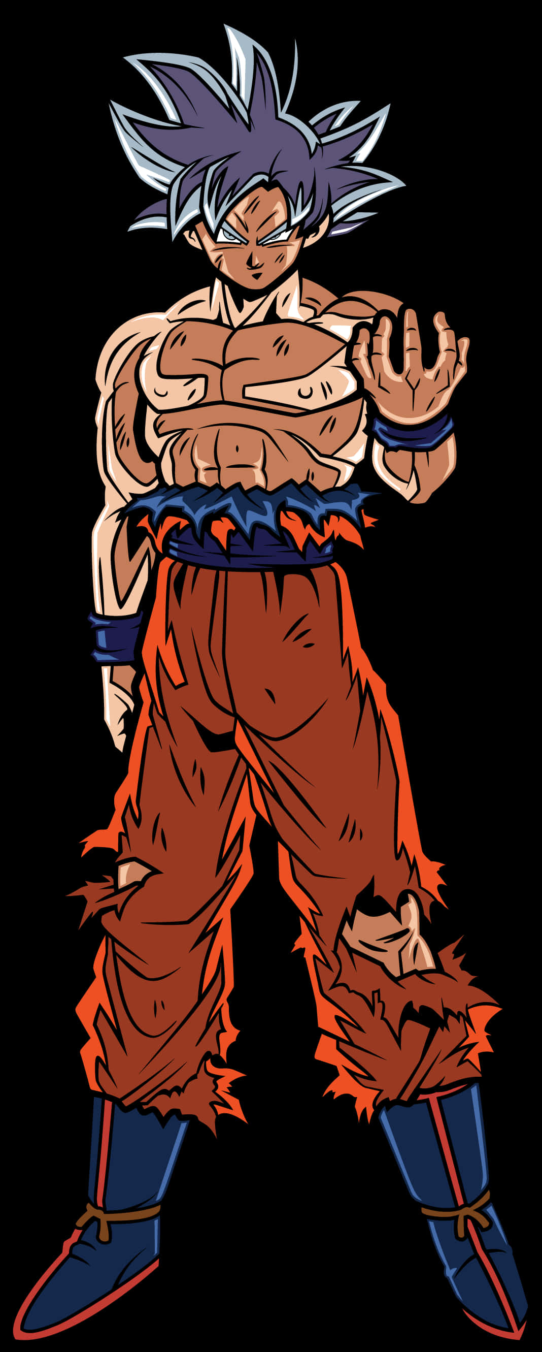 ท่าโพสของโกคูในร่าง Ultra Instinct วอลเปเปอร์