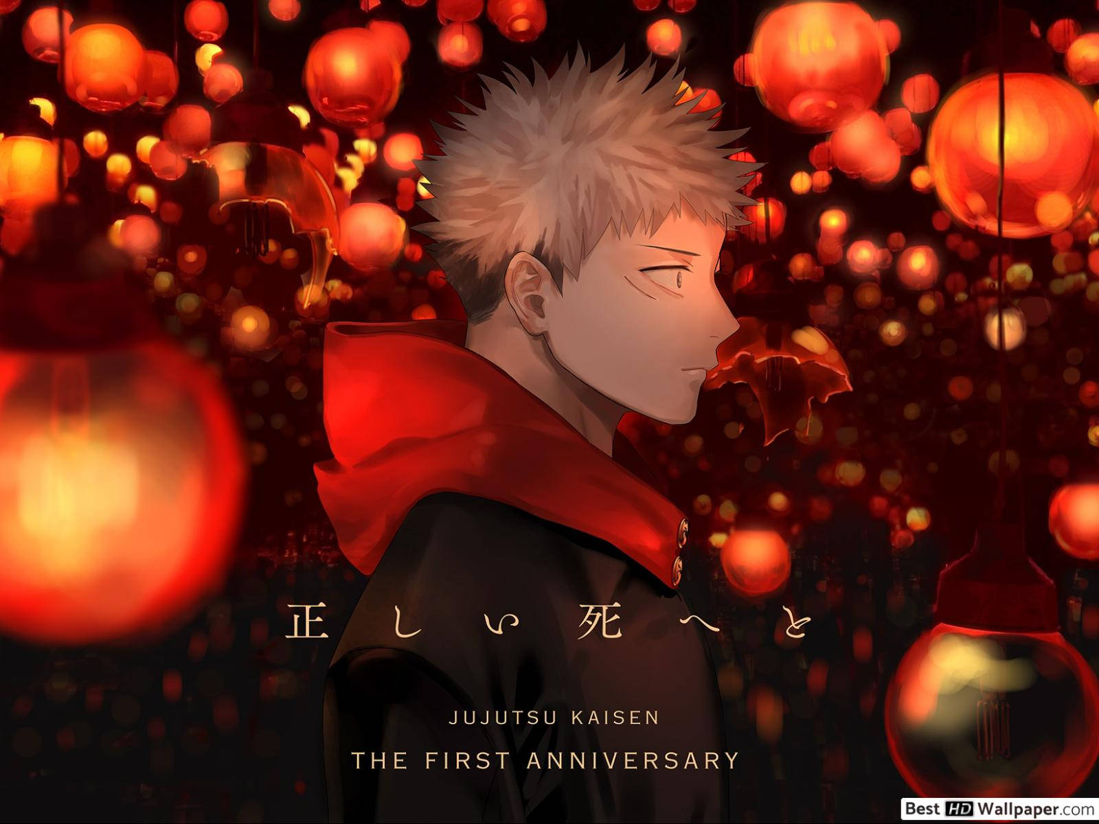 วอลเปเปอร์ยูจิ อิตาโดริกับแสงสีแดงในอนิเมะ Jujutsu Kaisen — จูจุสึไคเซ็น วอลเปเปอร์