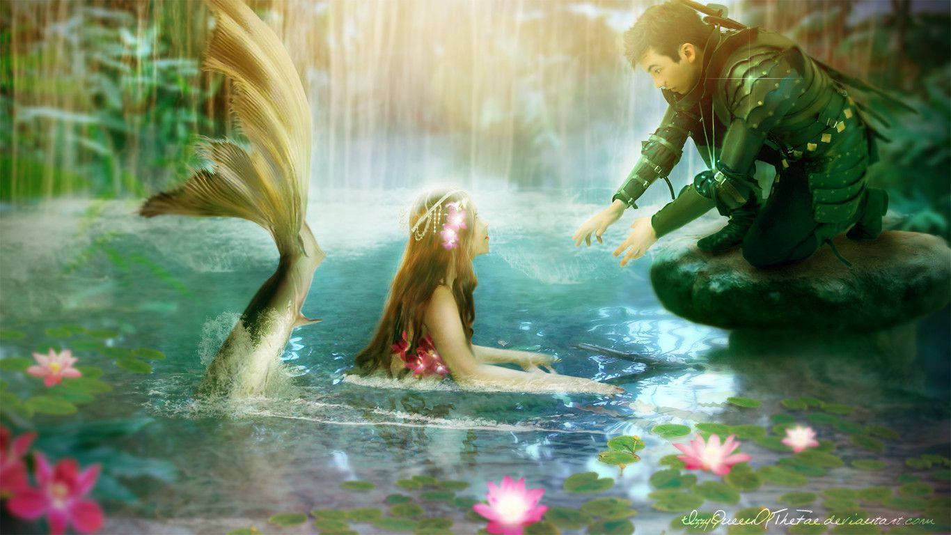 วอลเปเปอร์เดสก์ท็อปนางเงือกและอัศวินเรืองแสง — เงือก วอลเปเปอร์