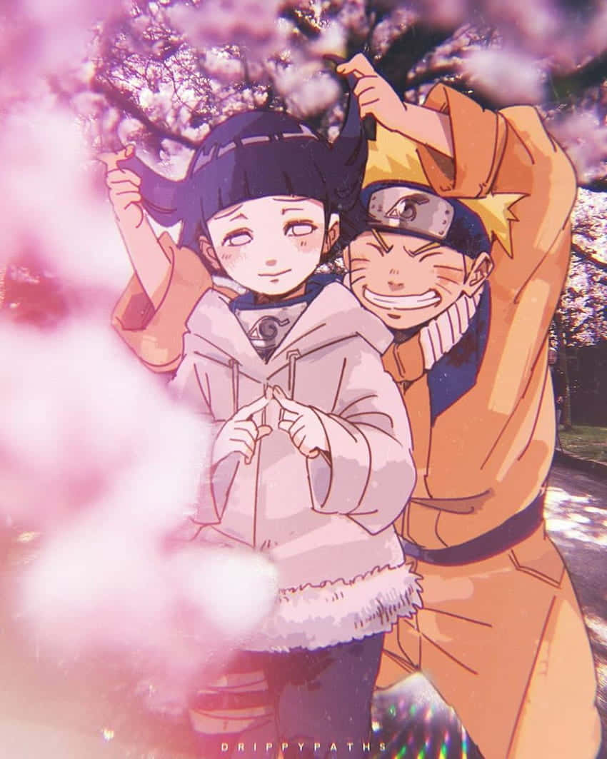 นารูโตะกับฮินาตะน่ารักในสวนซากุระ วอลเปเปอร์