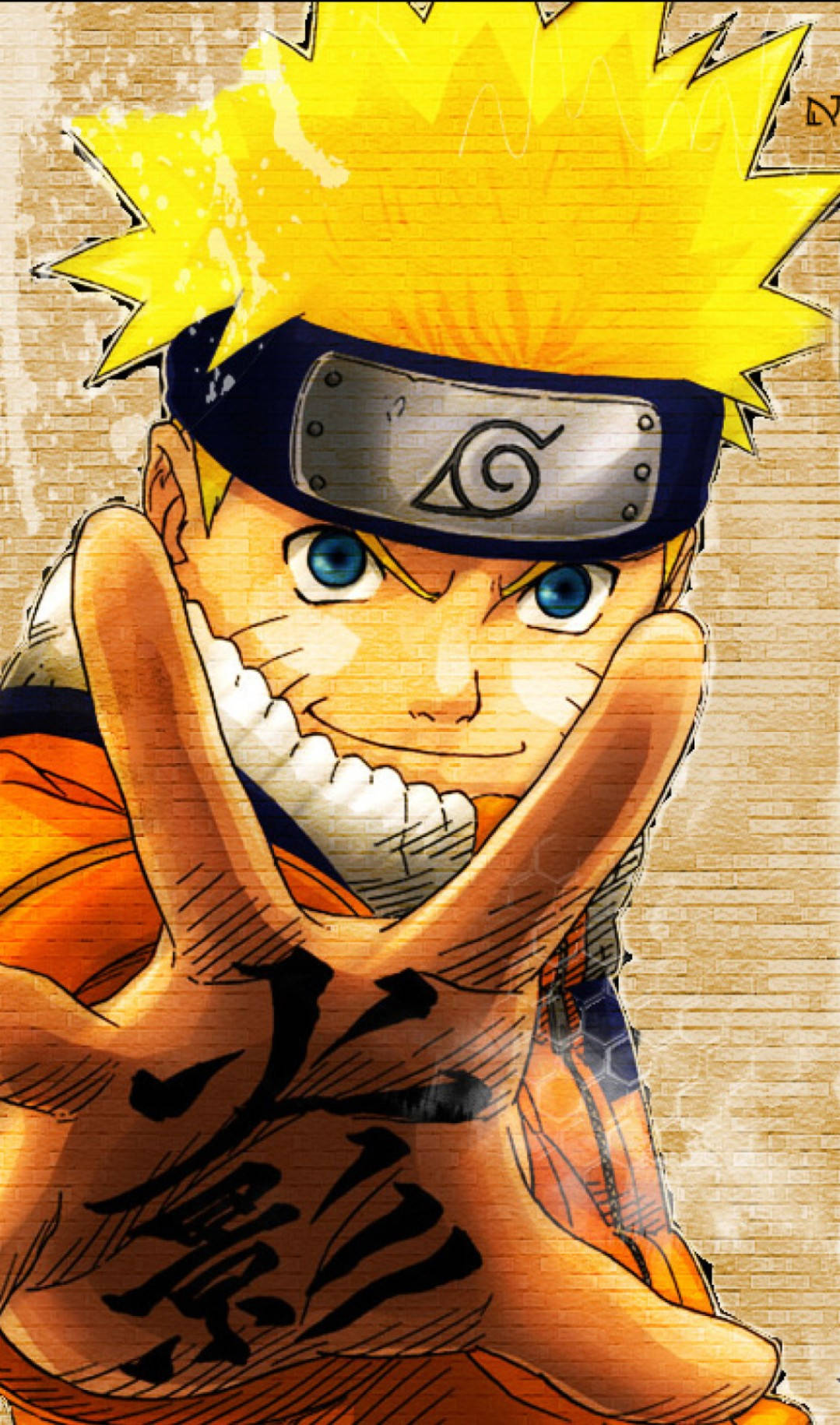 นารูโตะสีเหลืองมีรอยบนมือ วอลเปเปอร์