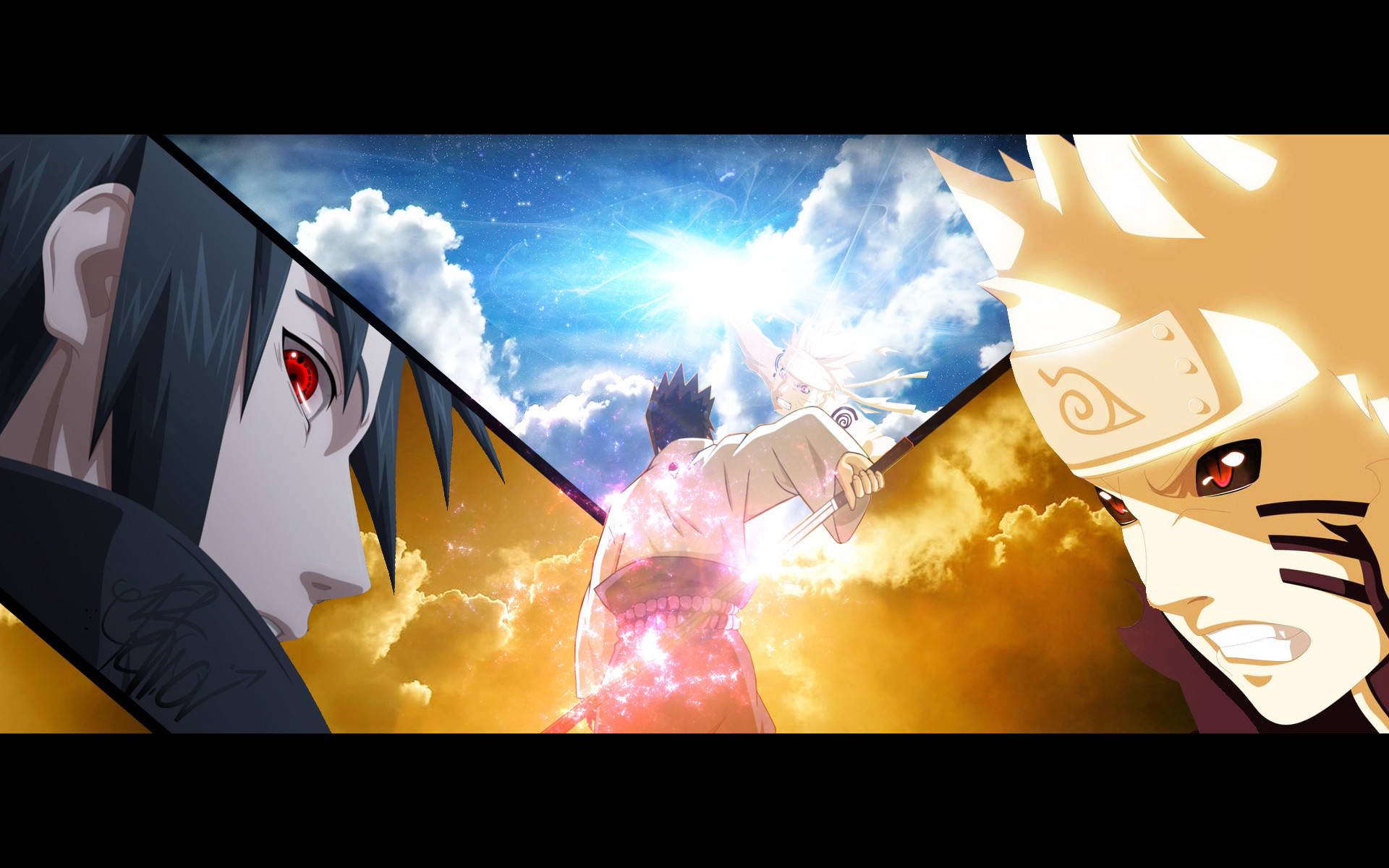 นารูโตะและซาสึเกะกับเมฆ วอลเปเปอร์
