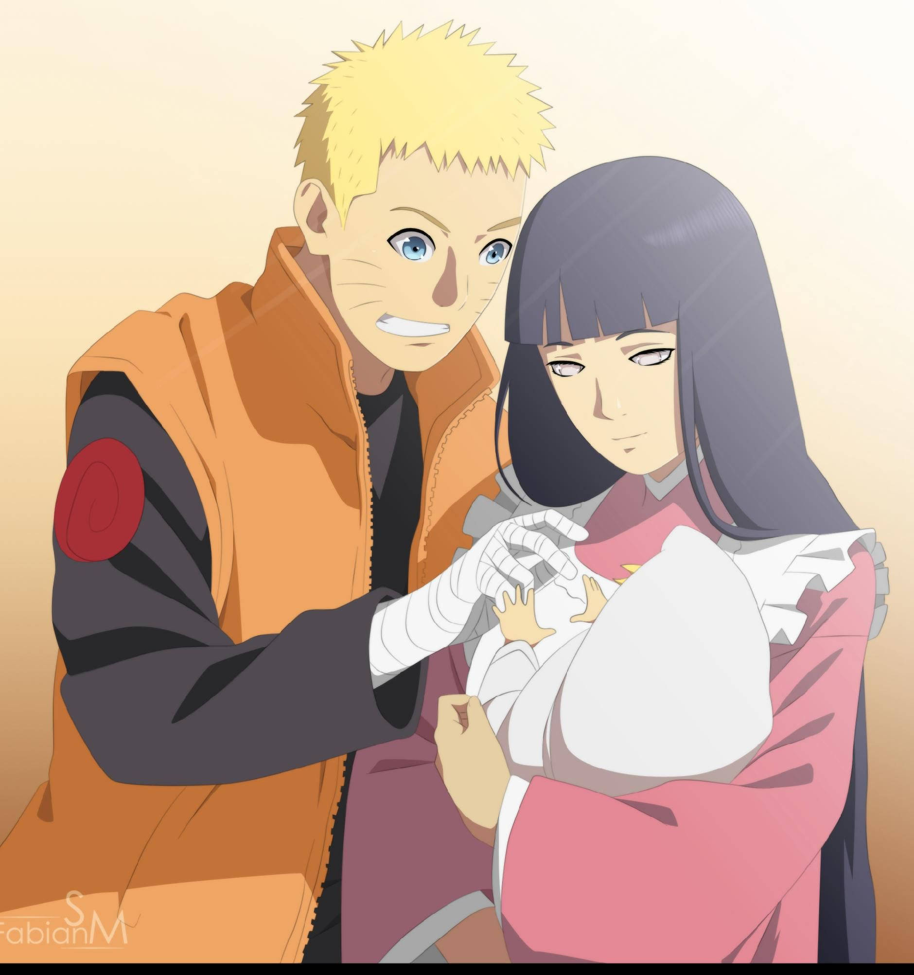 นารูโตะและฮินาตะกับลูกน้อย วอลเปเปอร์