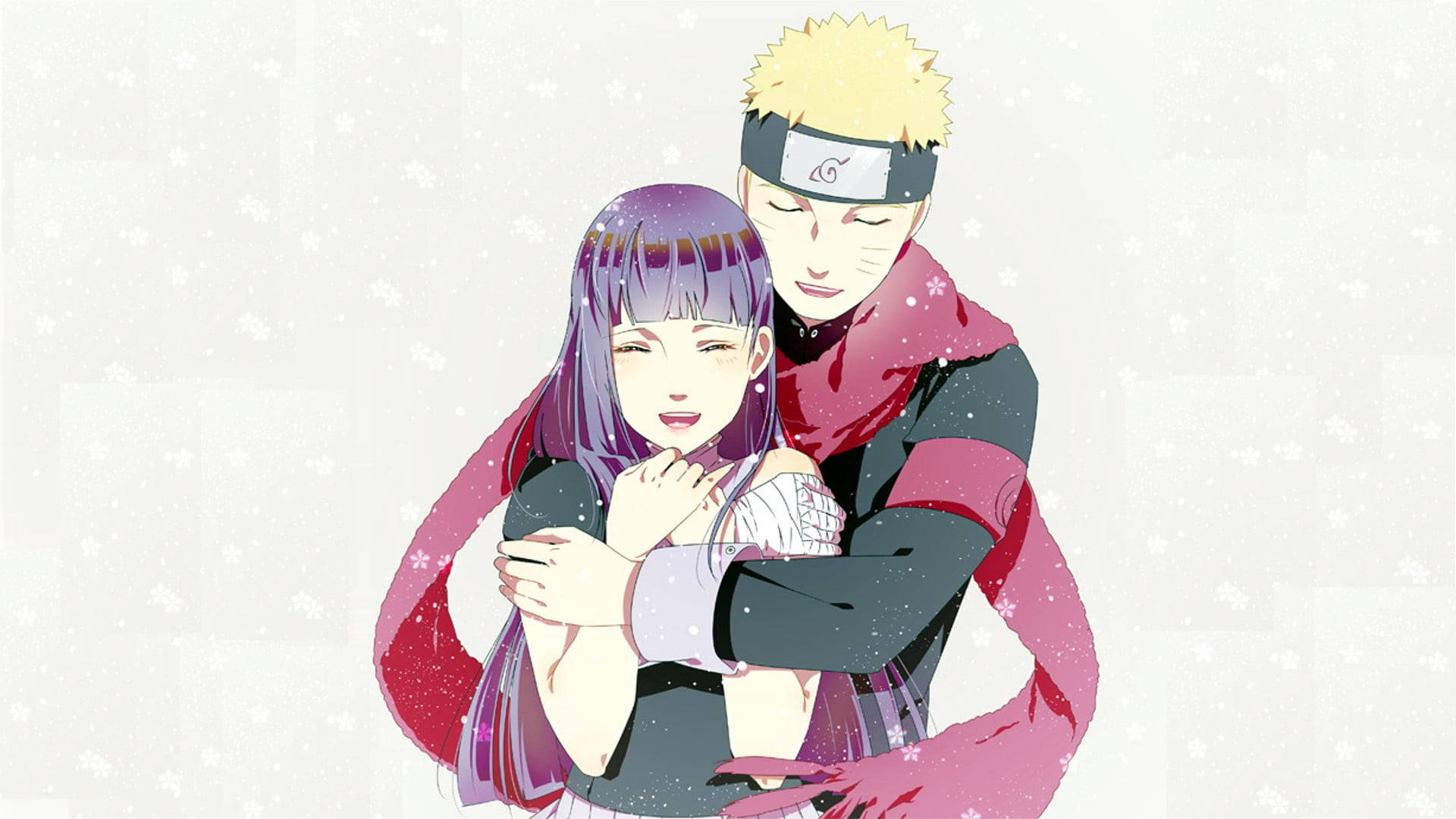 นารูโตะและฮินาตะกับผ้าพันคอสีแดง วอลเปเปอร์