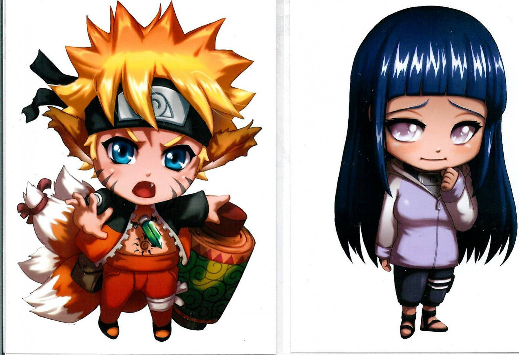 นารูโตะและฮินาตะสุดน่ารักแบบดิจิทัลอาร์ต วอลเปเปอร์