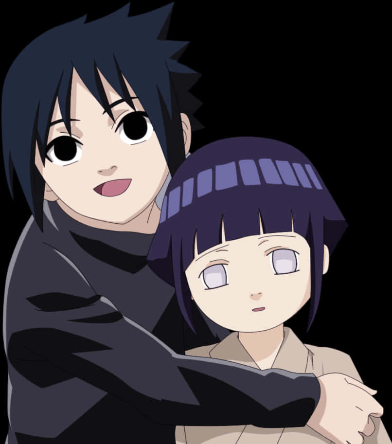 นารูโตะและฮินาตะโอบกอดอนิเมะ วอลเปเปอร์