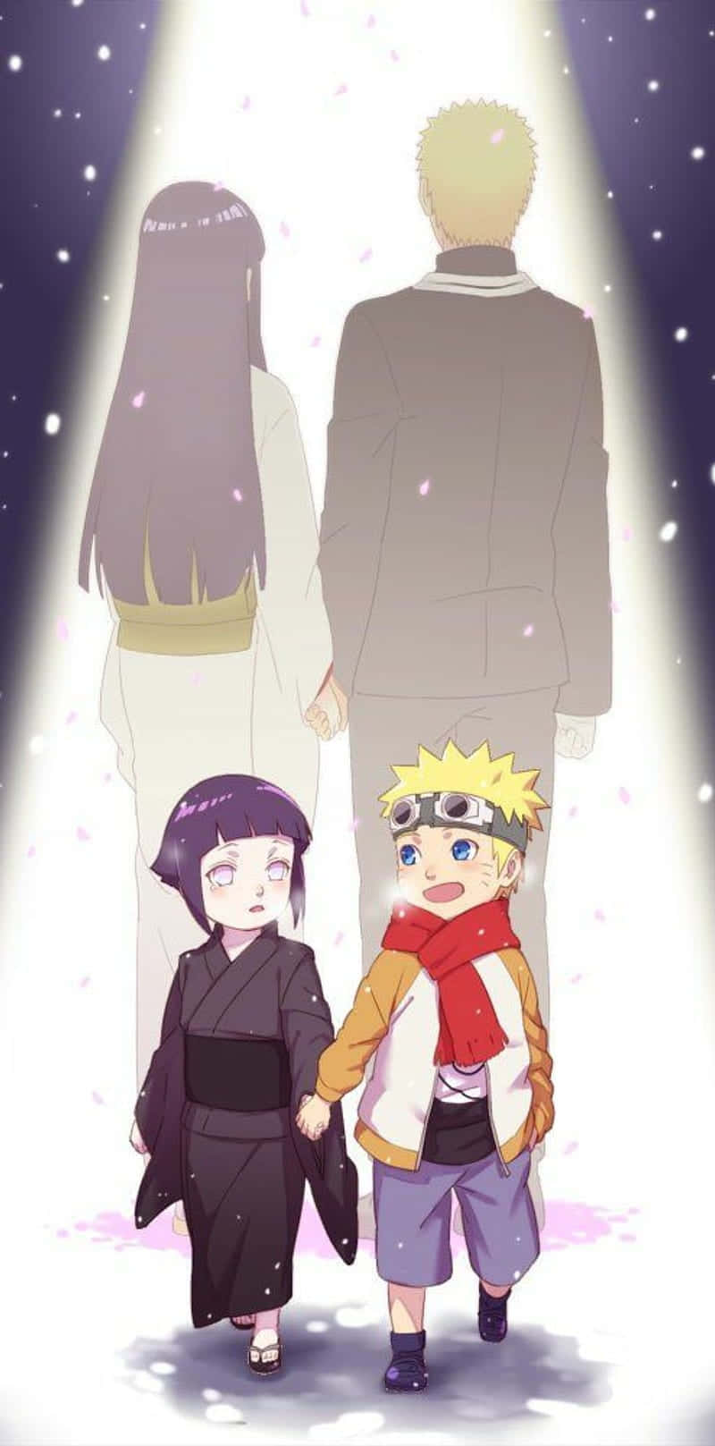 นารูโตะและฮินาตะ เวอร์ชั่นเด็กสุดน่ารักและเวอร์ชั่นผู้ใหญ่ วอลเปเปอร์