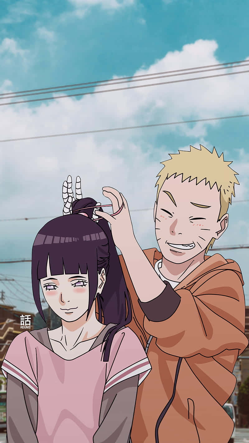 นารูโตะและฮินาตะน่ารักจัดทรงผม วอลเปเปอร์