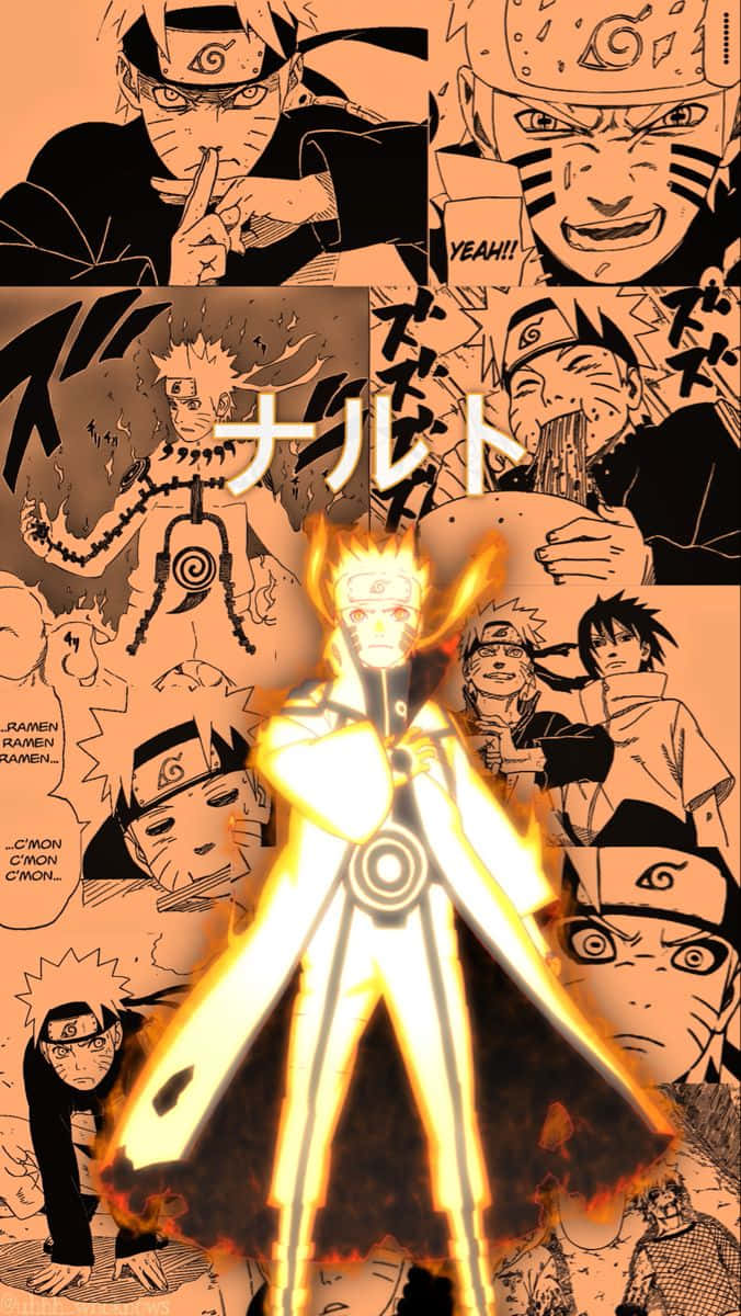 นารูโตะในโหมดจักระสีส้มอนิเมะ วอลเปเปอร์