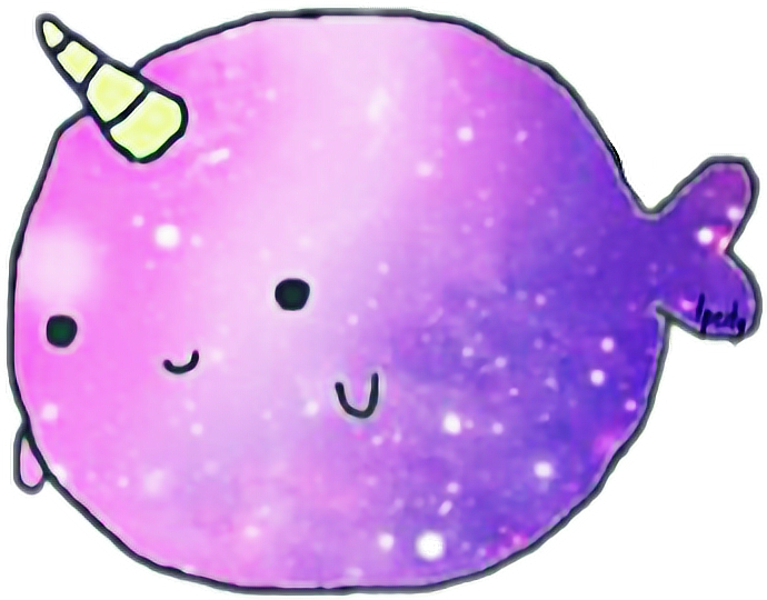 นาร์วาล์สีม่วงน่ารักสไตล์การ์ตูน วอลเปเปอร์
