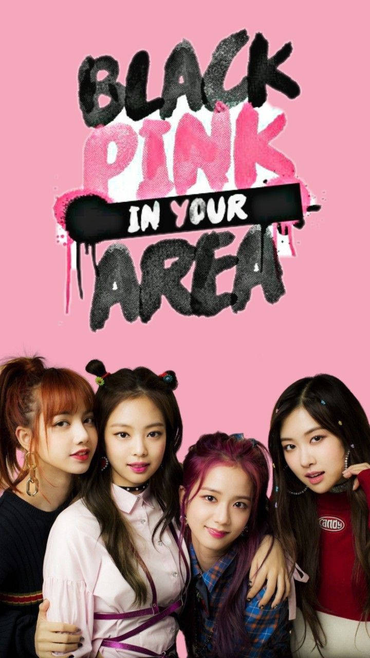 วอลเปเปอร์ Blackpink สมาชิกพร้อมข้อความ Blackpink In Your Area สไตล์กราฟฟิตี้ — Blackpink วอลเปเปอร์